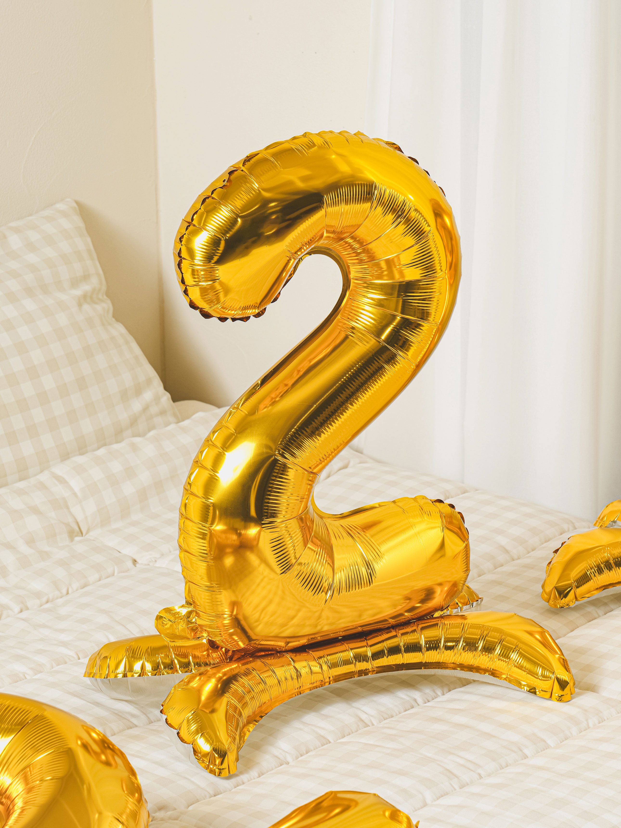 Gold Metallic Standing Number Balloon 2