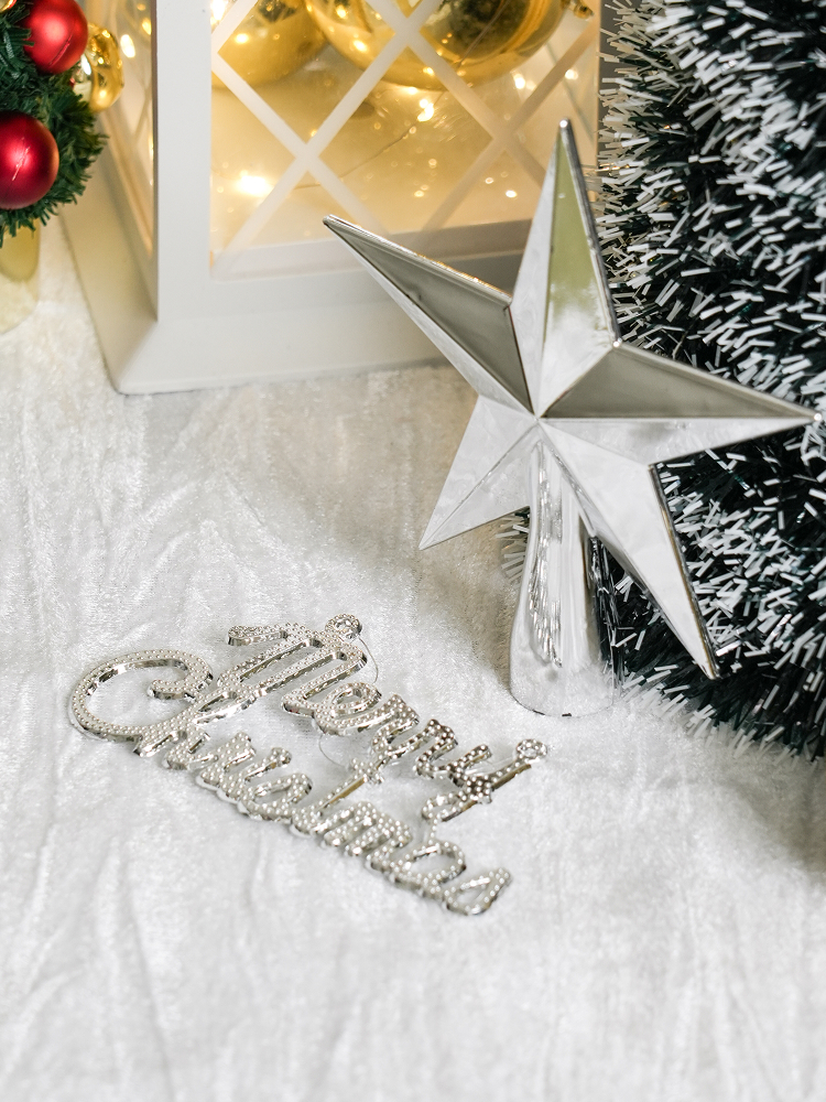 Christmas at Home Dial & Star Decoration Set Silver
