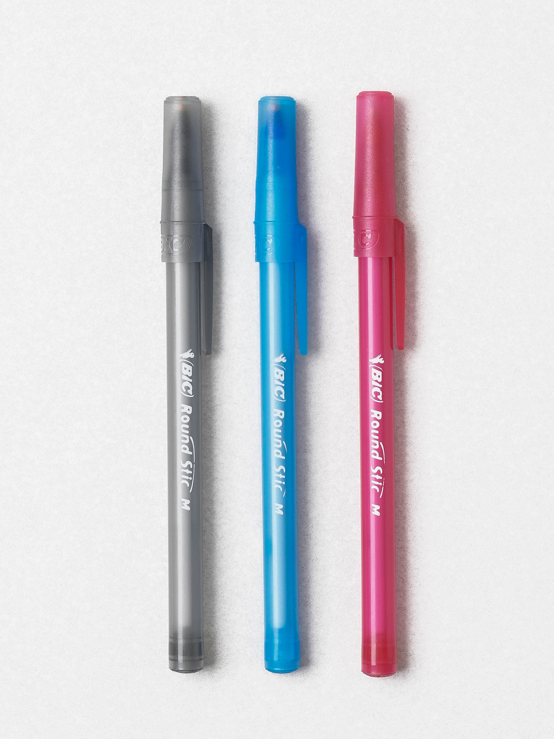 BIC round stick ballpoint pen 1.0 mm 3 pieces black blue red
