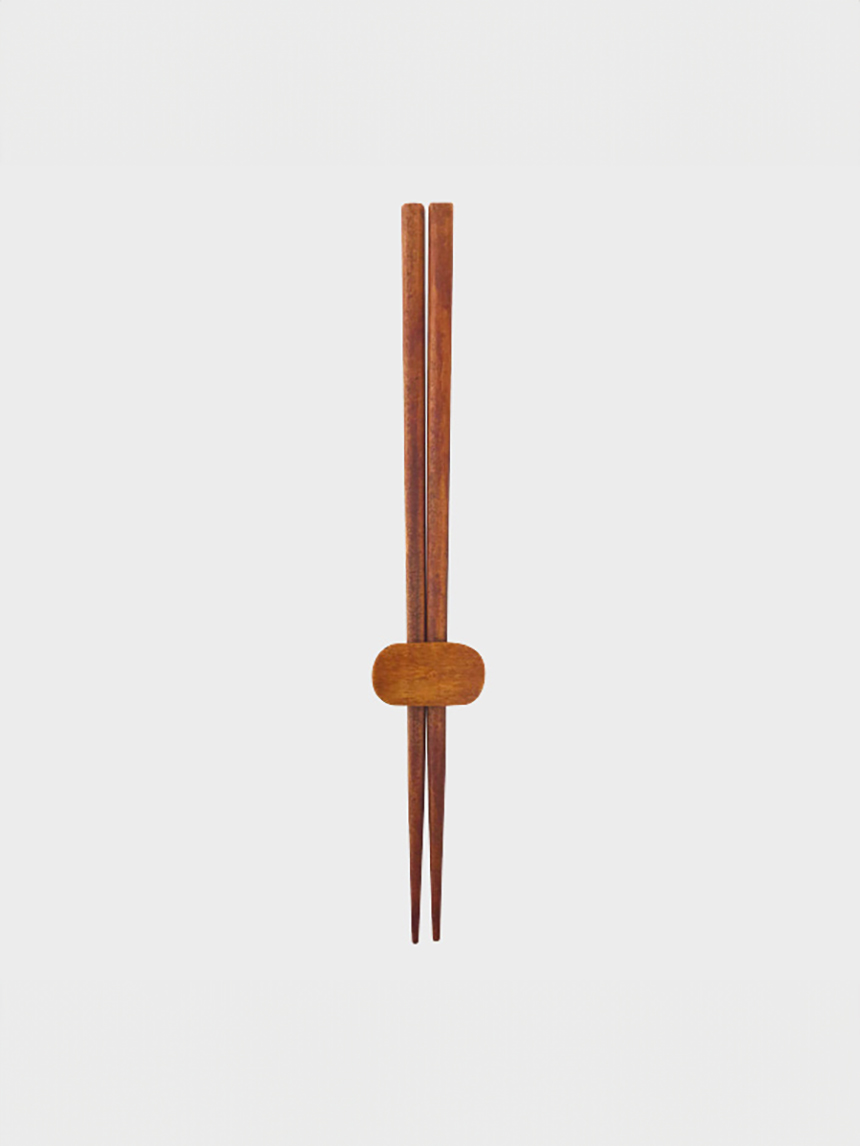 Oak chopsticks & saucer set