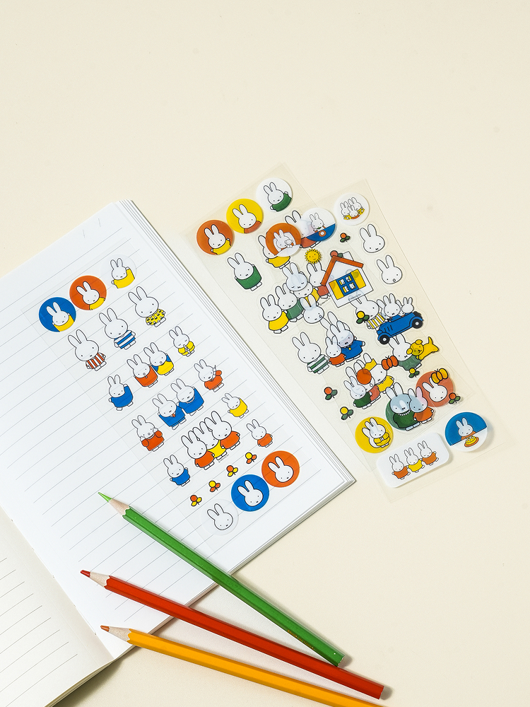 Mix of 3 Miffy clear stickers