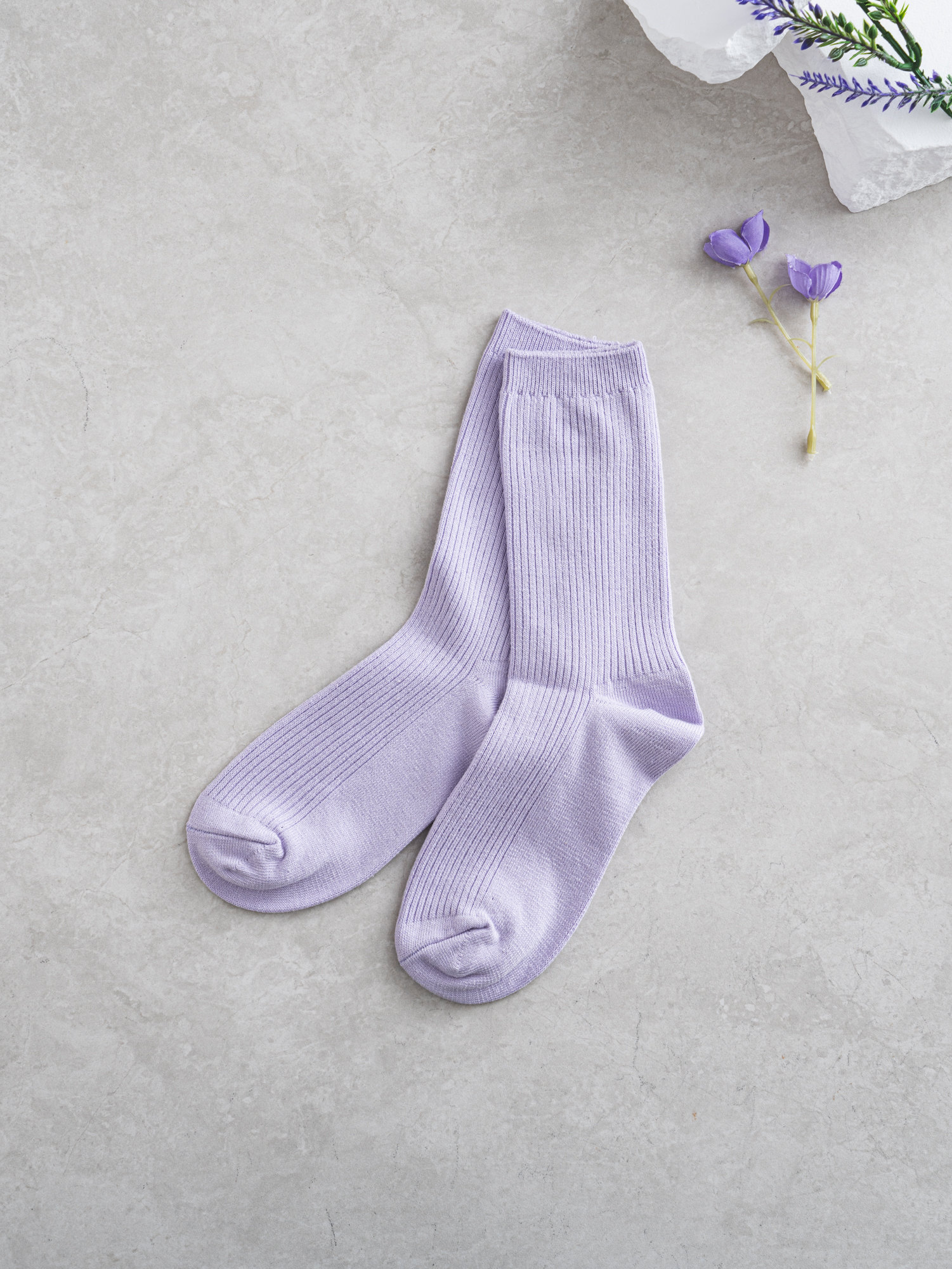 Monfoot Women's Ribbed Longwood Socks Purple