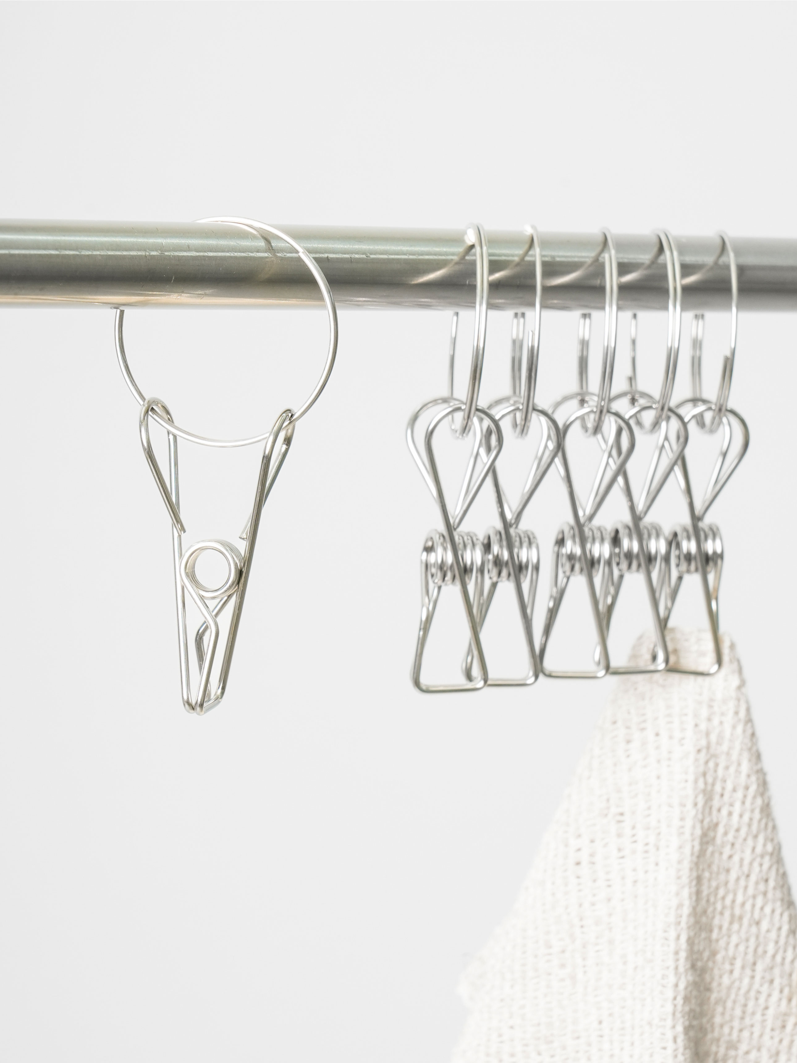 Ring type stainless steel tongs (6 pieces)
