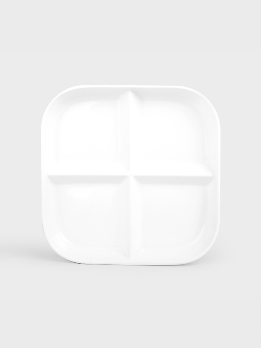 White 4 compartment sharing plate 20cm