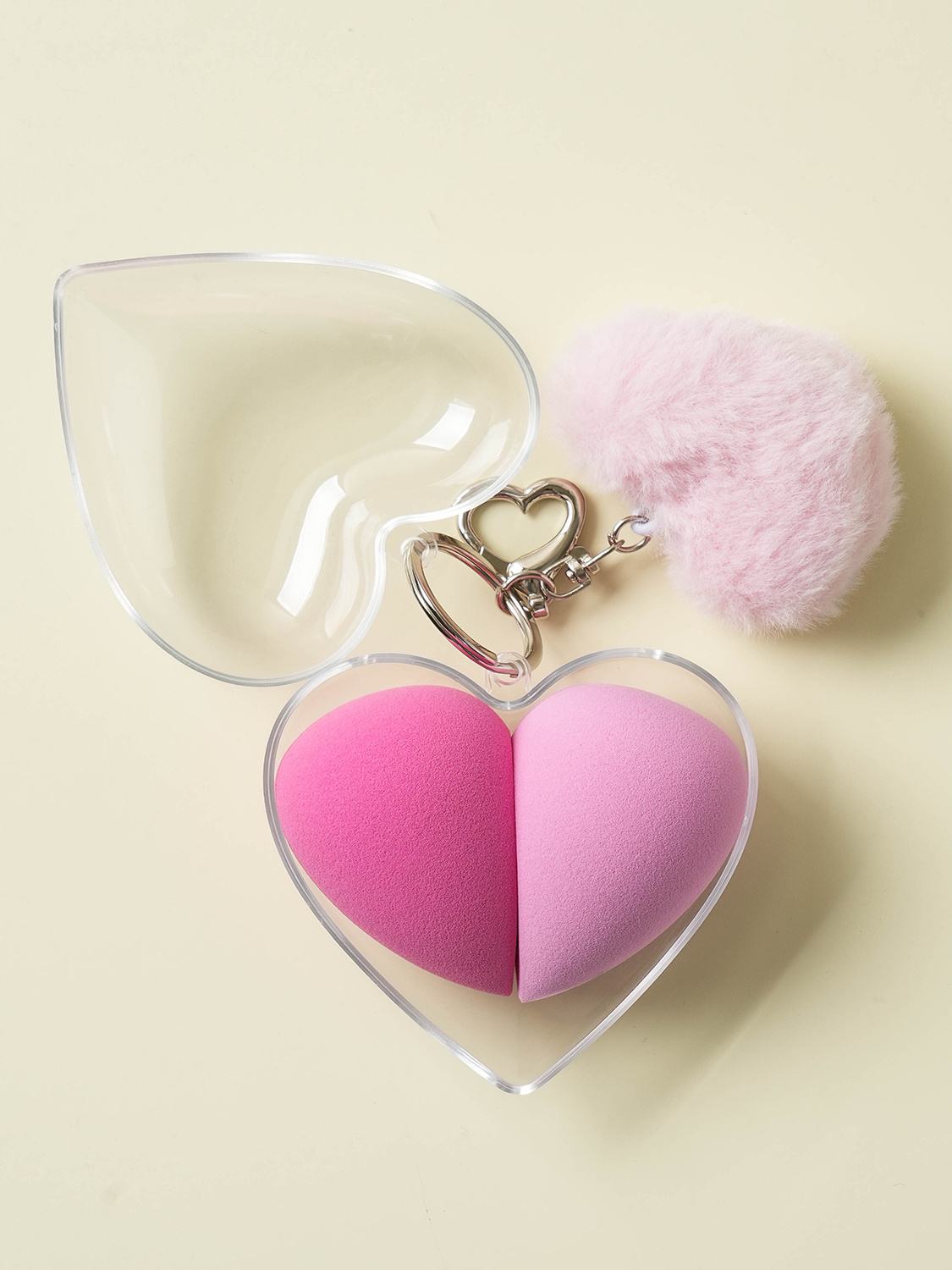 Heart Case Puff Keyring