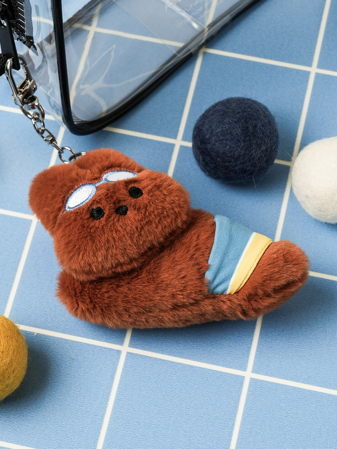 Sunfree Club Rabbit Plush Keyring Blue