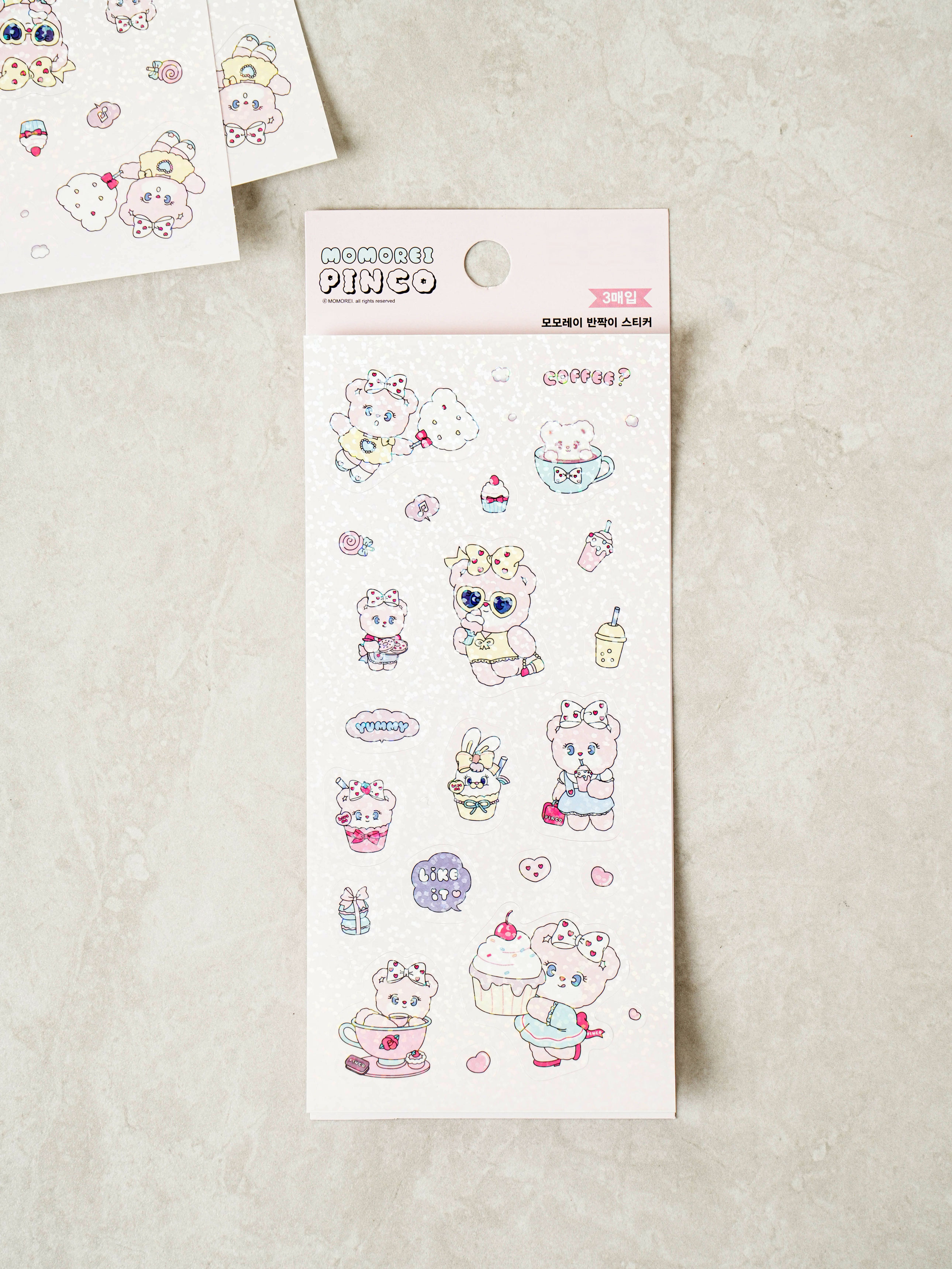 Momorei glitter stickers 3 pieces