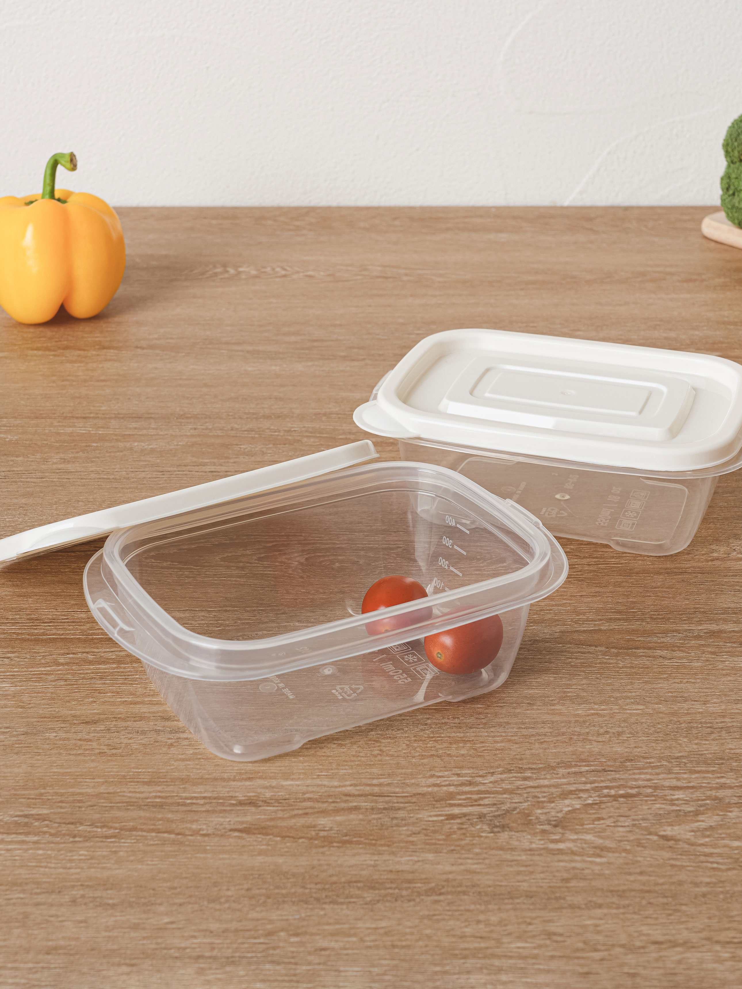 TARK Rectangular Convenient Container 550ml 2pcs White