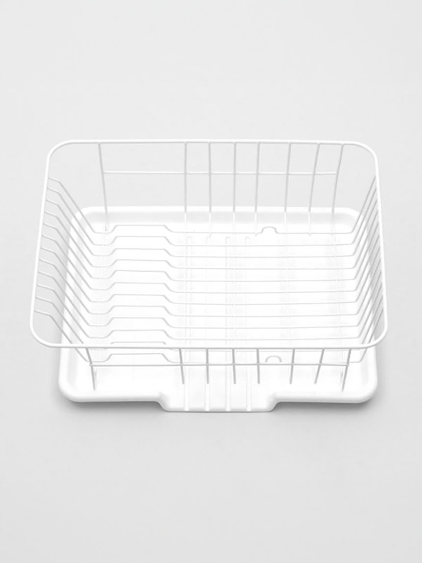 Water dish dish storage drying rack white