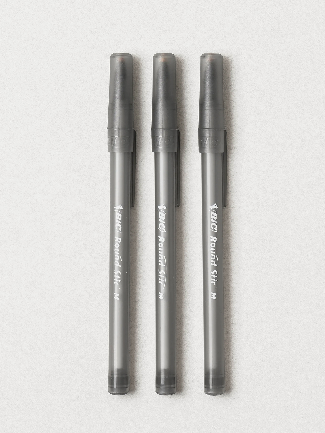 BIC round stick ballpoint pen 1.0 mm 3 pack black