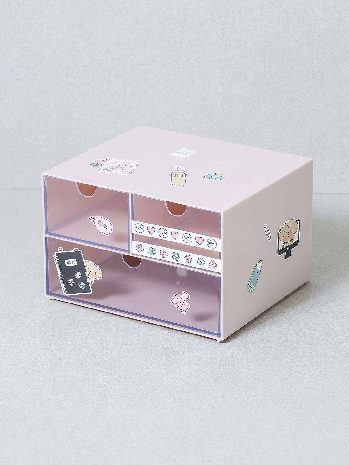 데코 스티커 포함 3칸 서랍장 18.5 X 16.2 X 12 cm