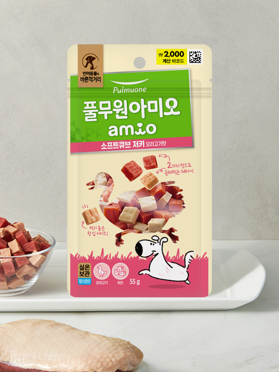 [Pet] Pulmuone Amio Soft Cube Jerky Duck Meat Flavor 55 g