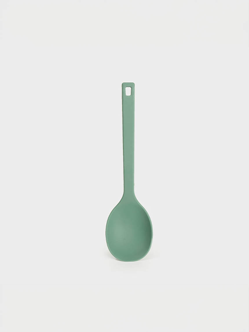 Silicone cooking spoon that doesn't touch the floor Green
