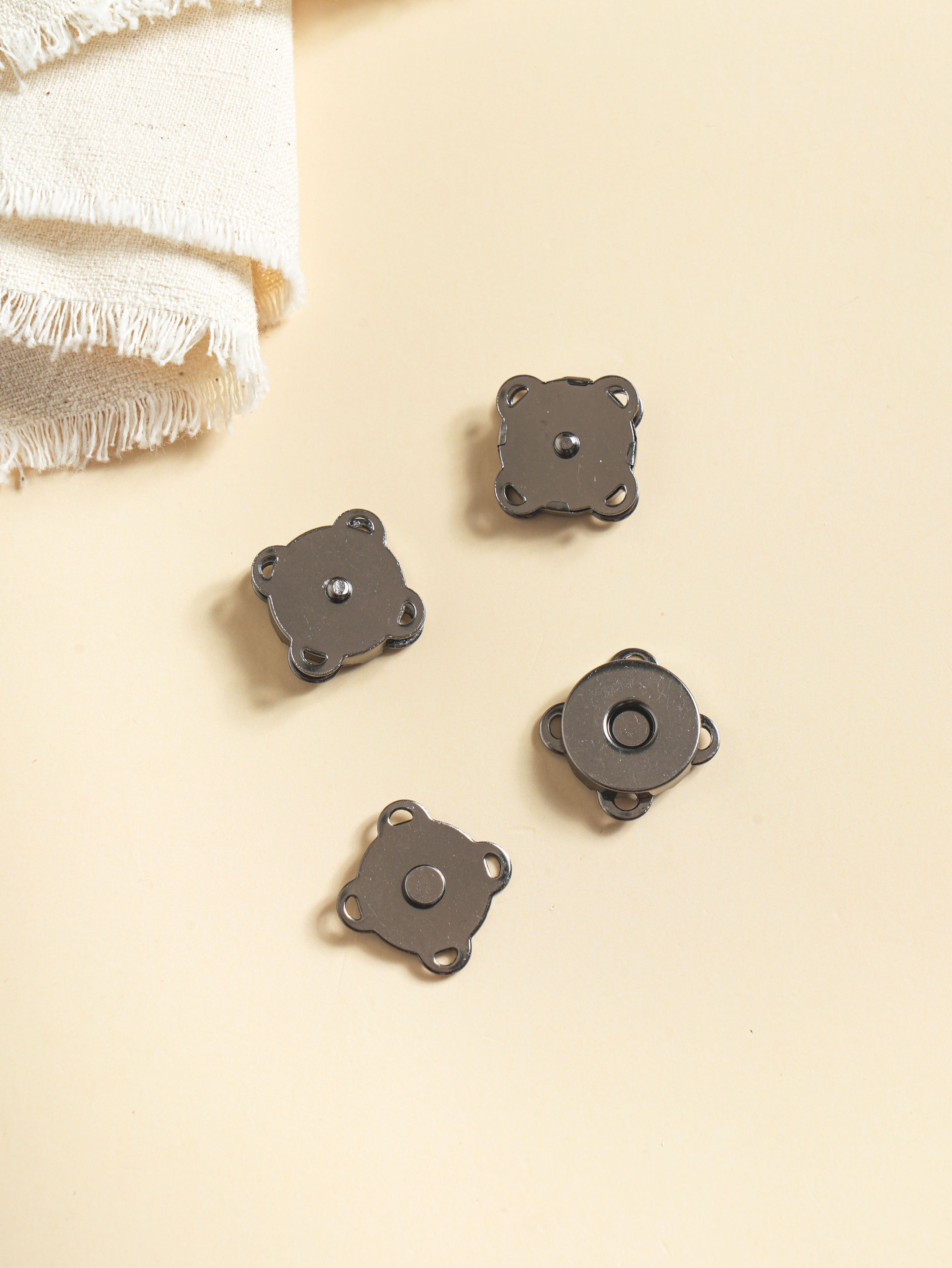 Sewing magnetic snap buttons 3pcs black