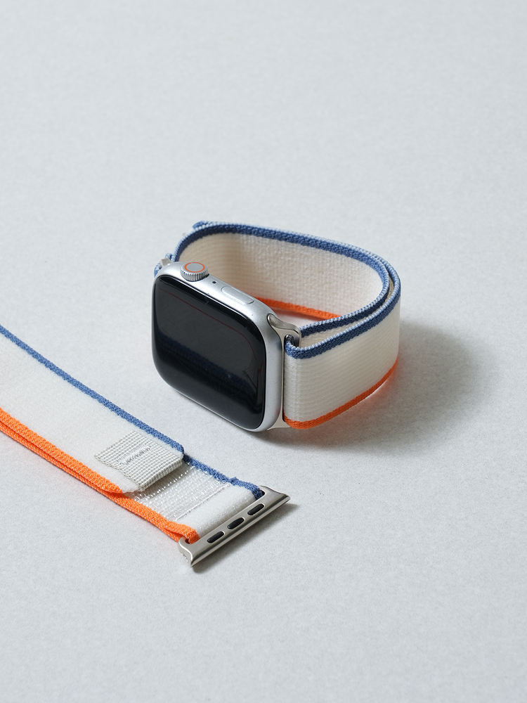 Two-tone fabric strap compatible with Apple Watch 42/44/45/46 mm Ivory