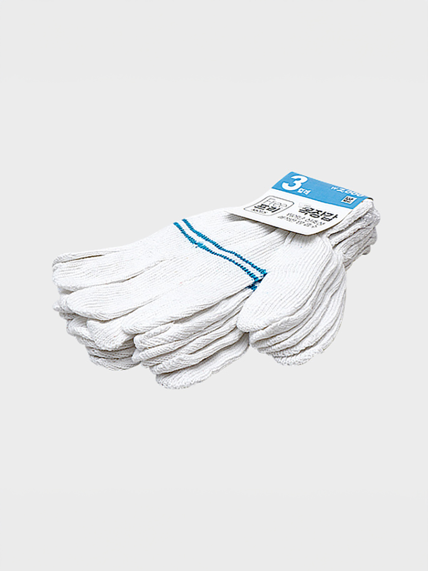 3 pairs of striped cotton gloves