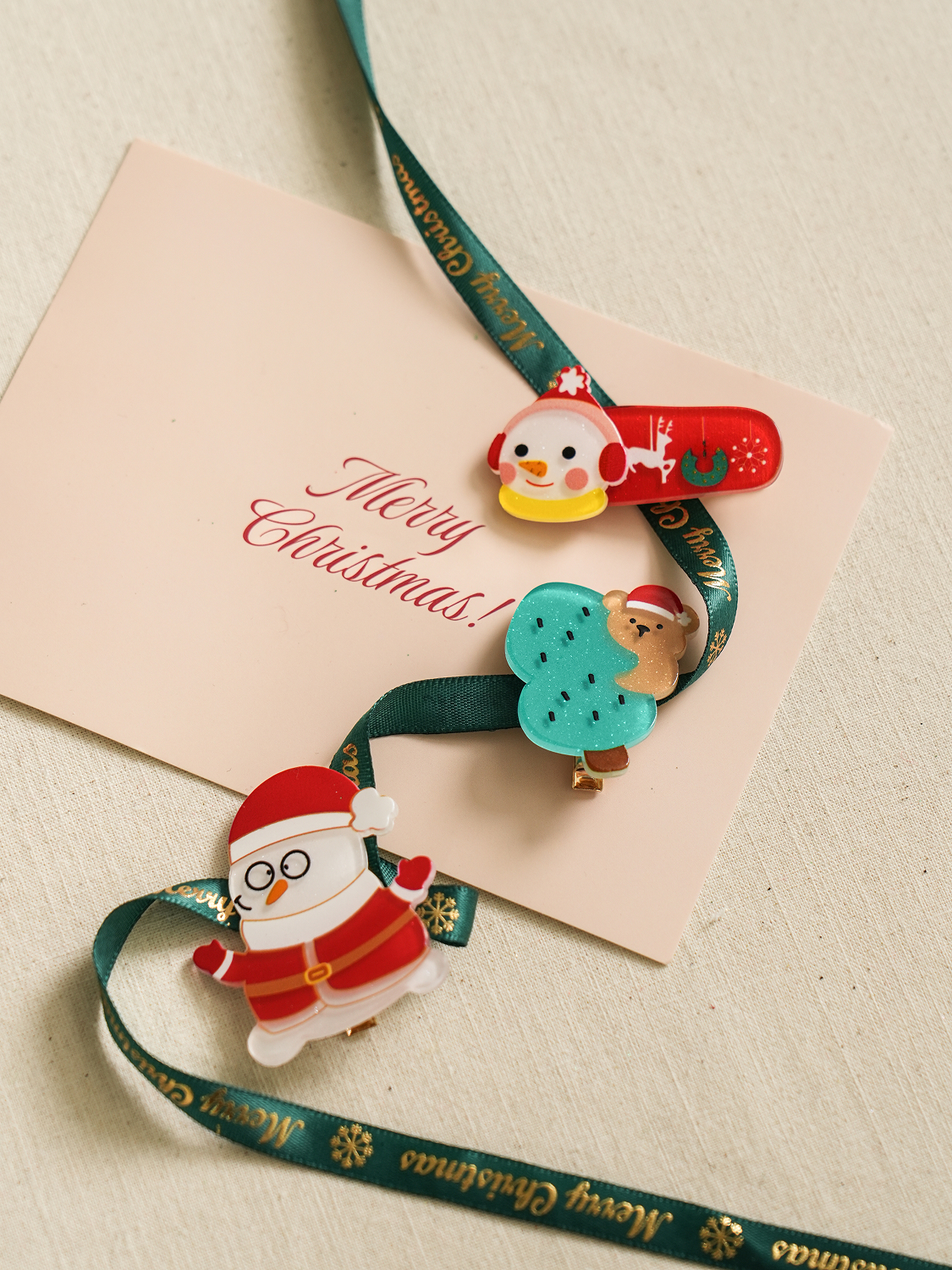 Christmas at Home Snowman Santa Acrylic Pin Pins 3pcs