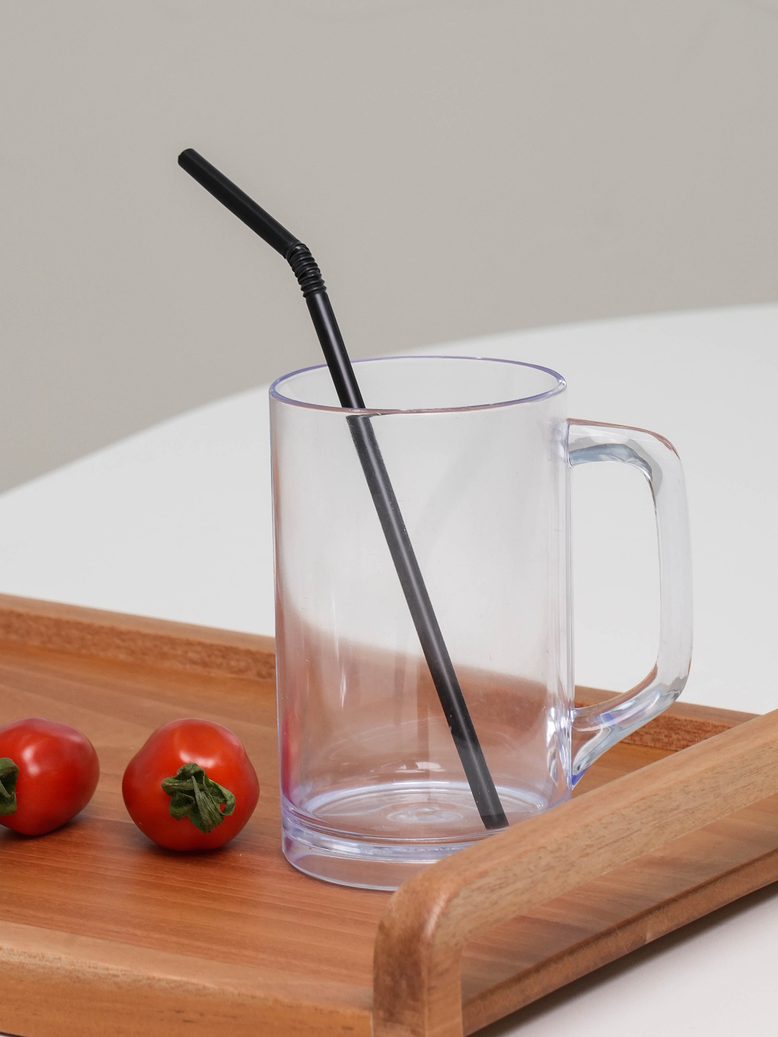 Colored pleated straws, 150 pieces, black