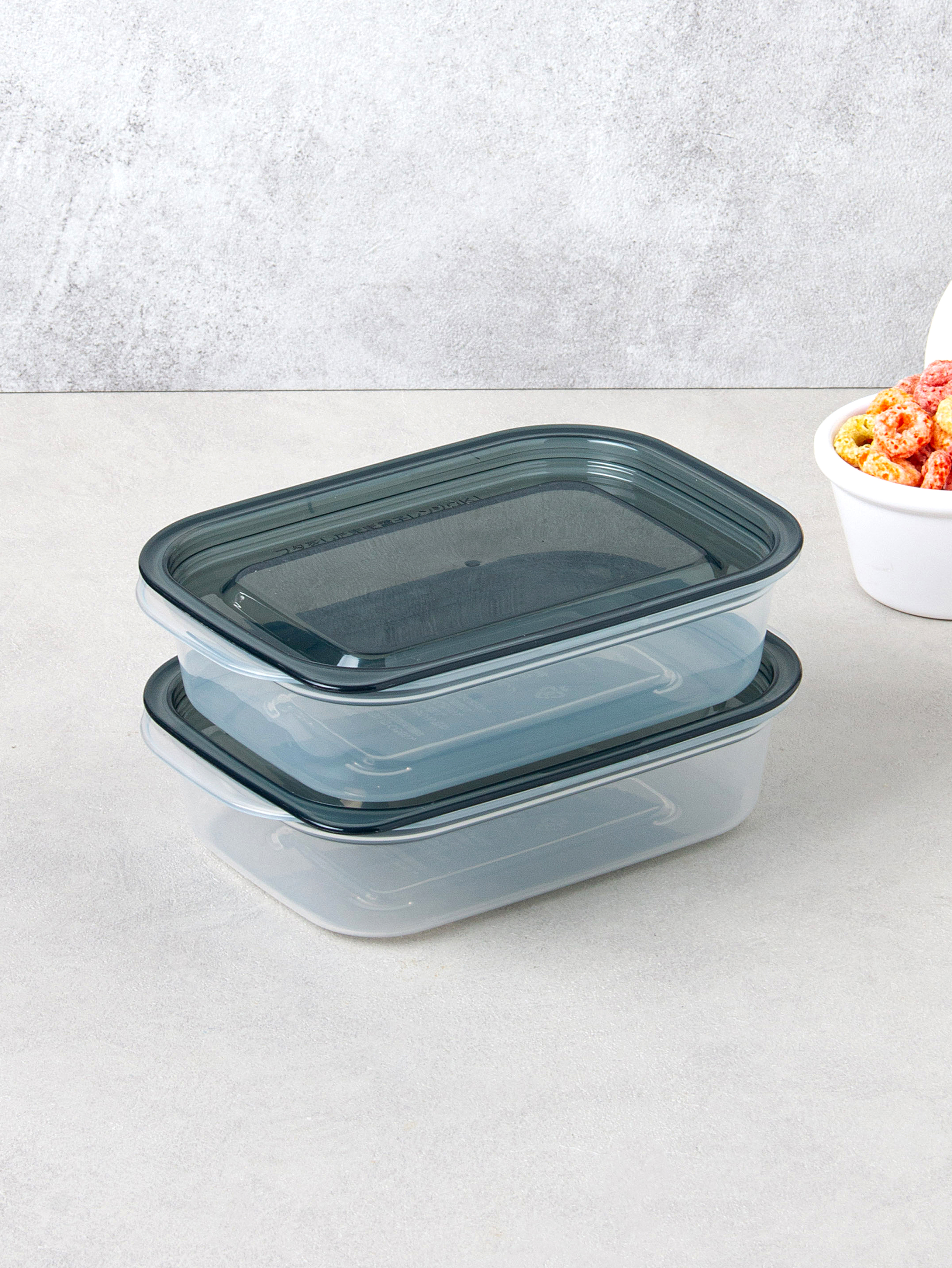 Made in Japan Easy Preservation Container Low Rectangular Black 290 ml 2 Pieces