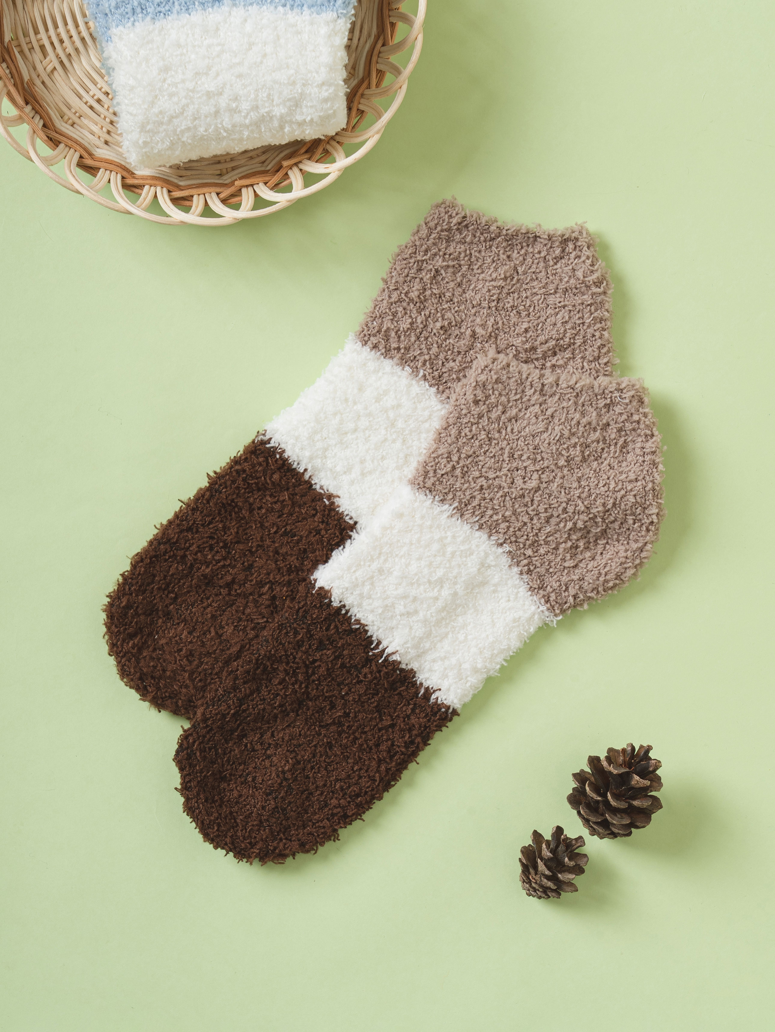 Monfoot Men's Ankle Pattern Sleep Socks Brown