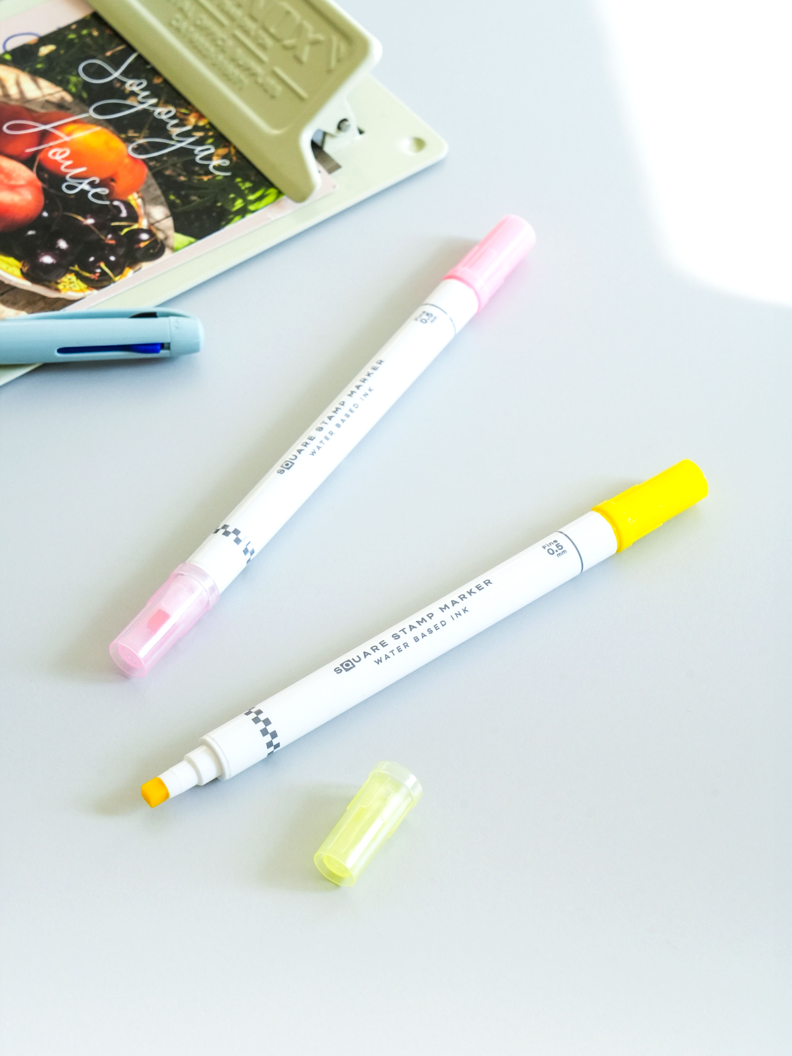 Square highlighter 2 pcs pink & yellow