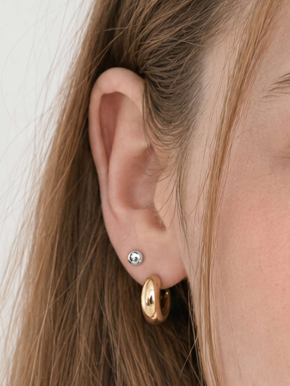 Souille gold volume earrings (2 pieces)