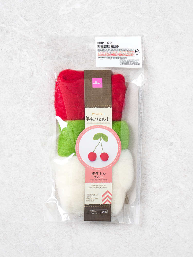 Wool felt 3 pieces Vivid