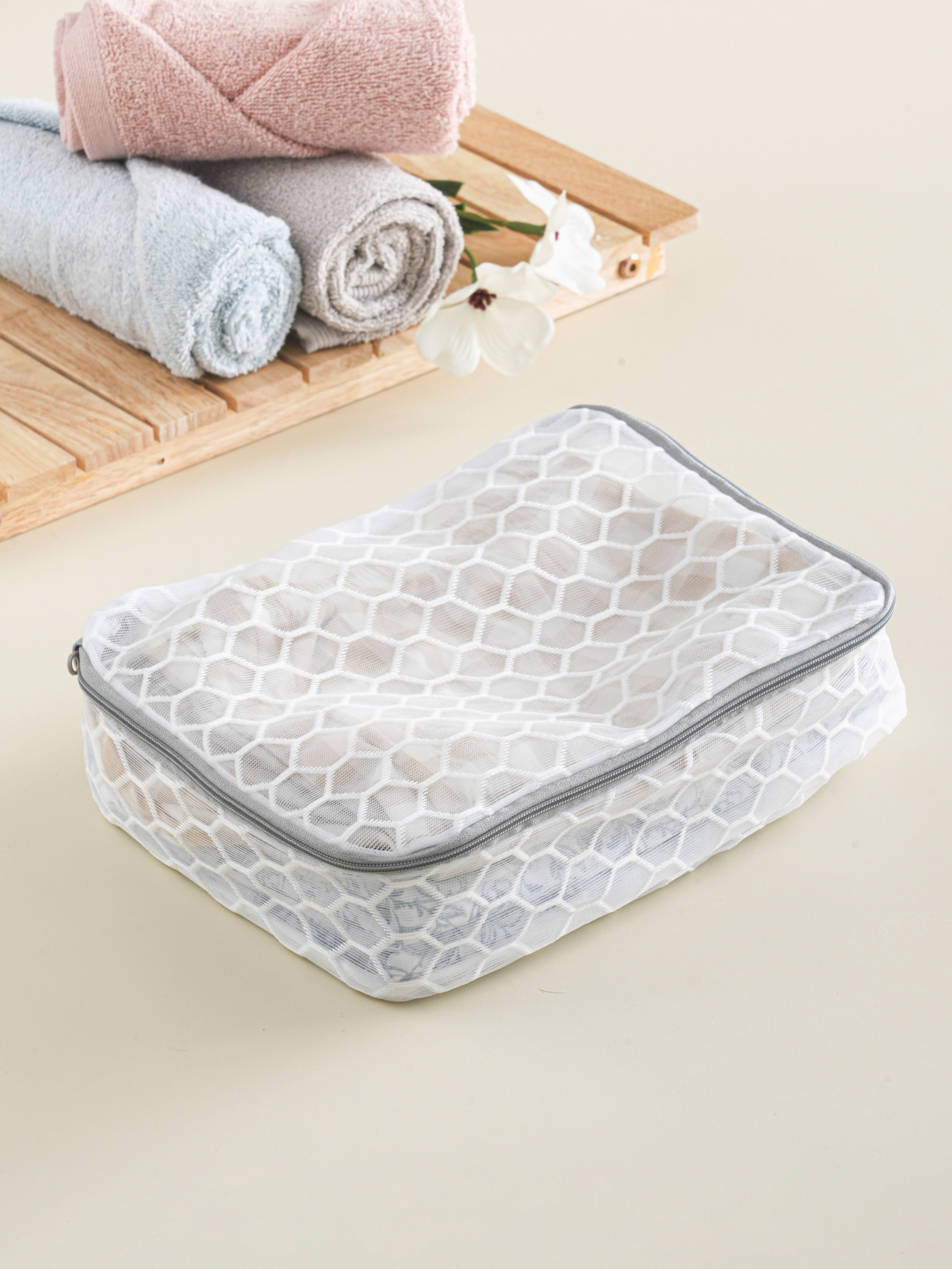 Honeycomb mesh pouch type laundry net 27