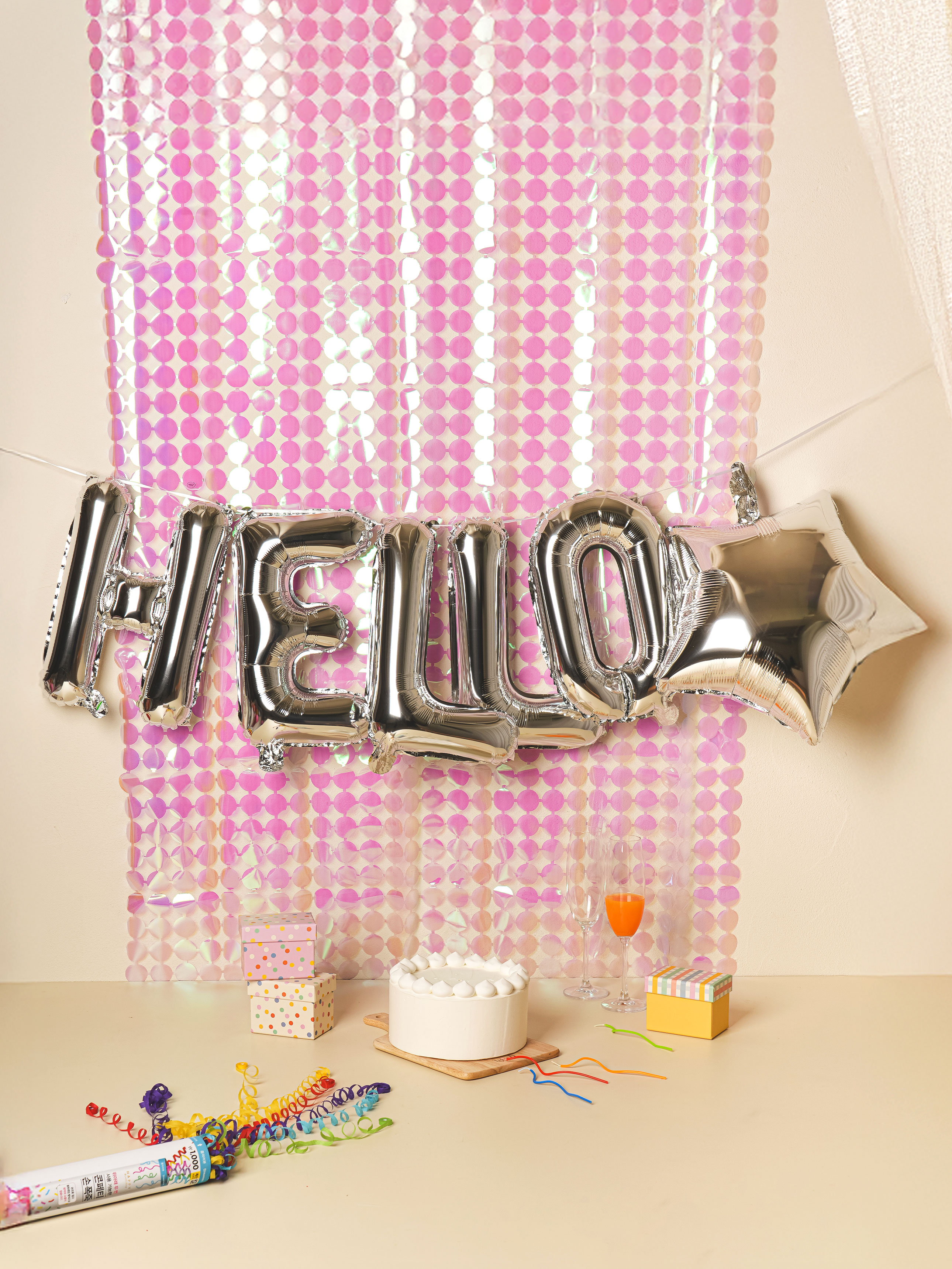 실버 은박 풍선 HELLO