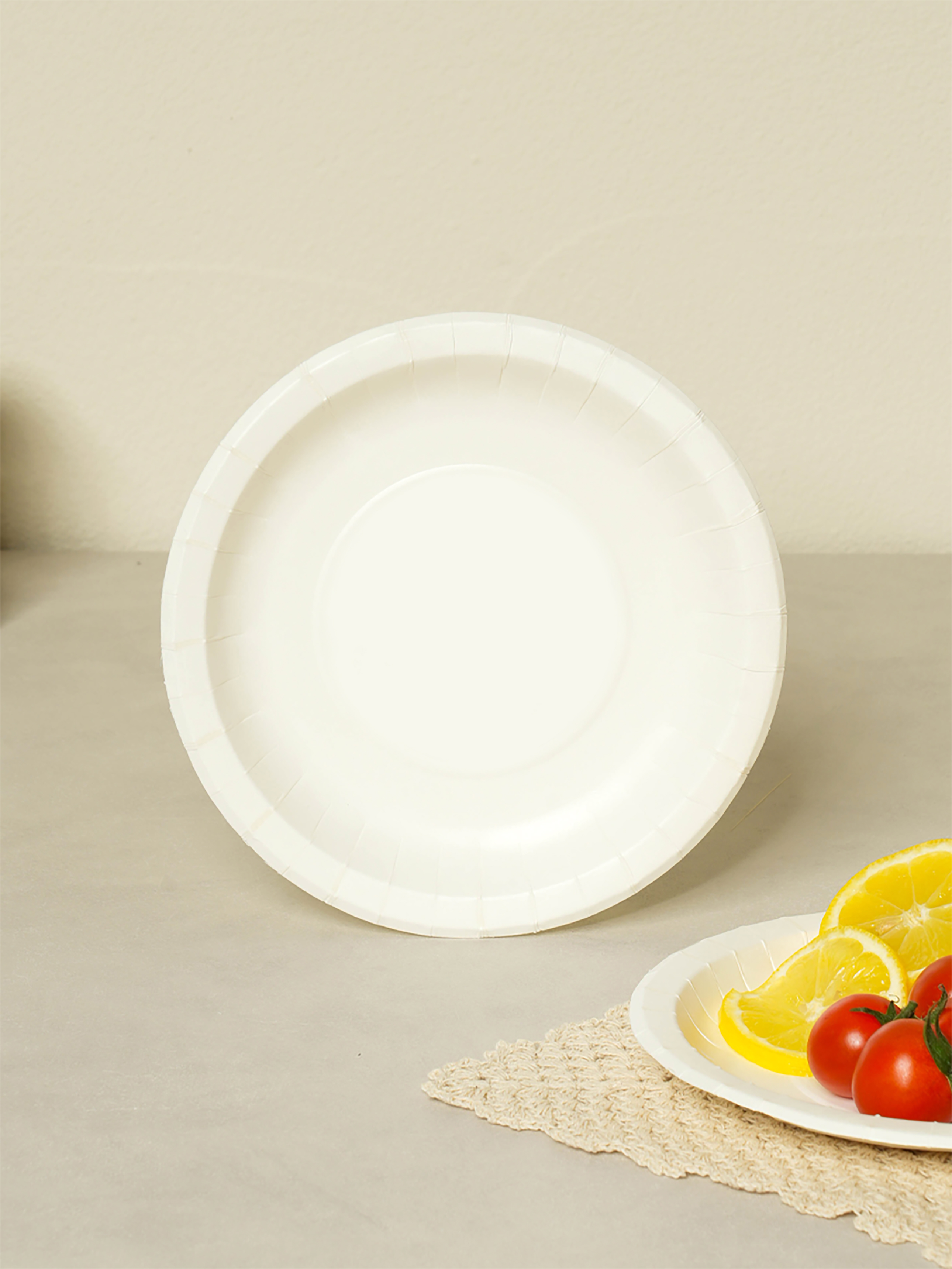 Disposable paper plates 18 cm, 10 pieces