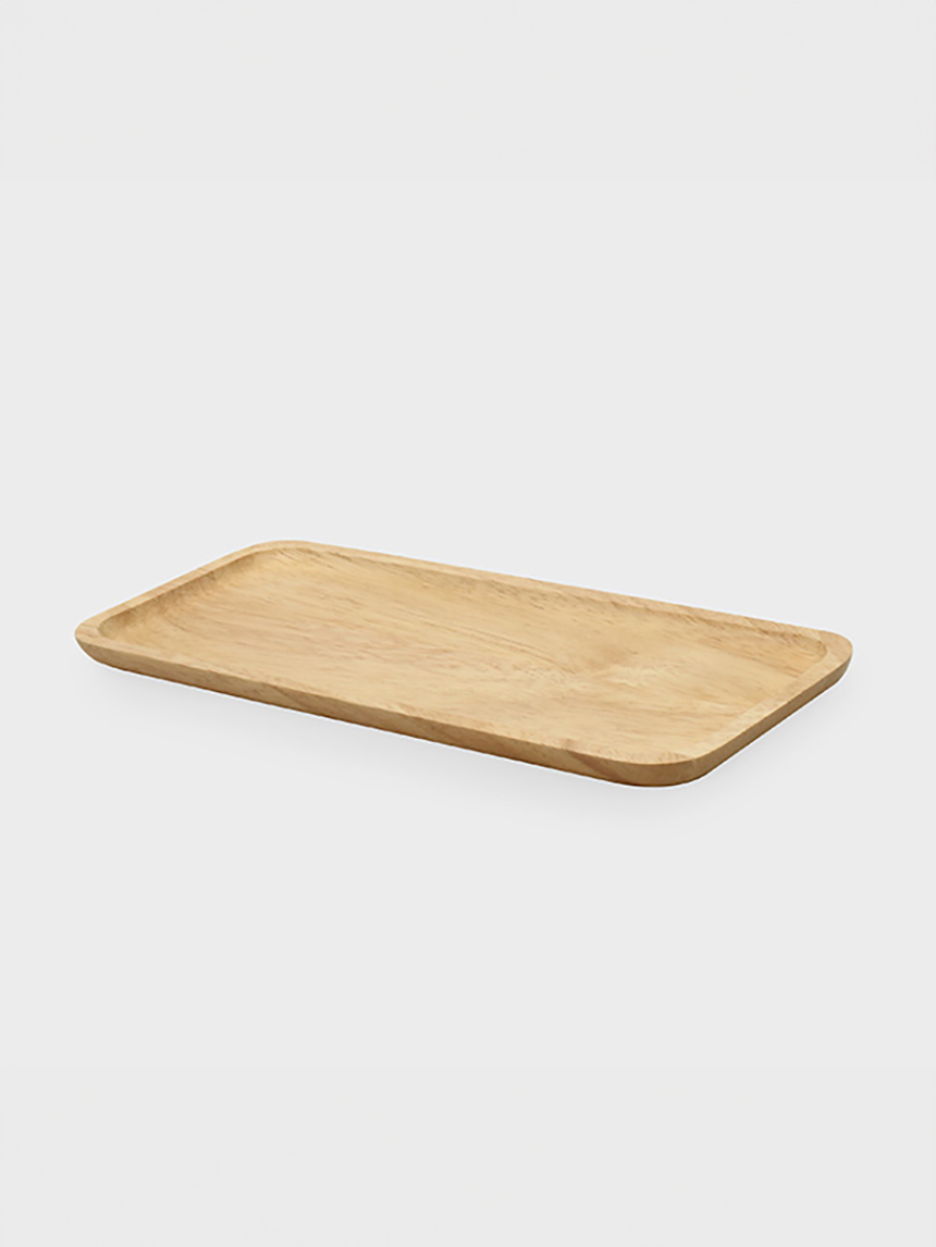 Rubber wood rectangular tray 24