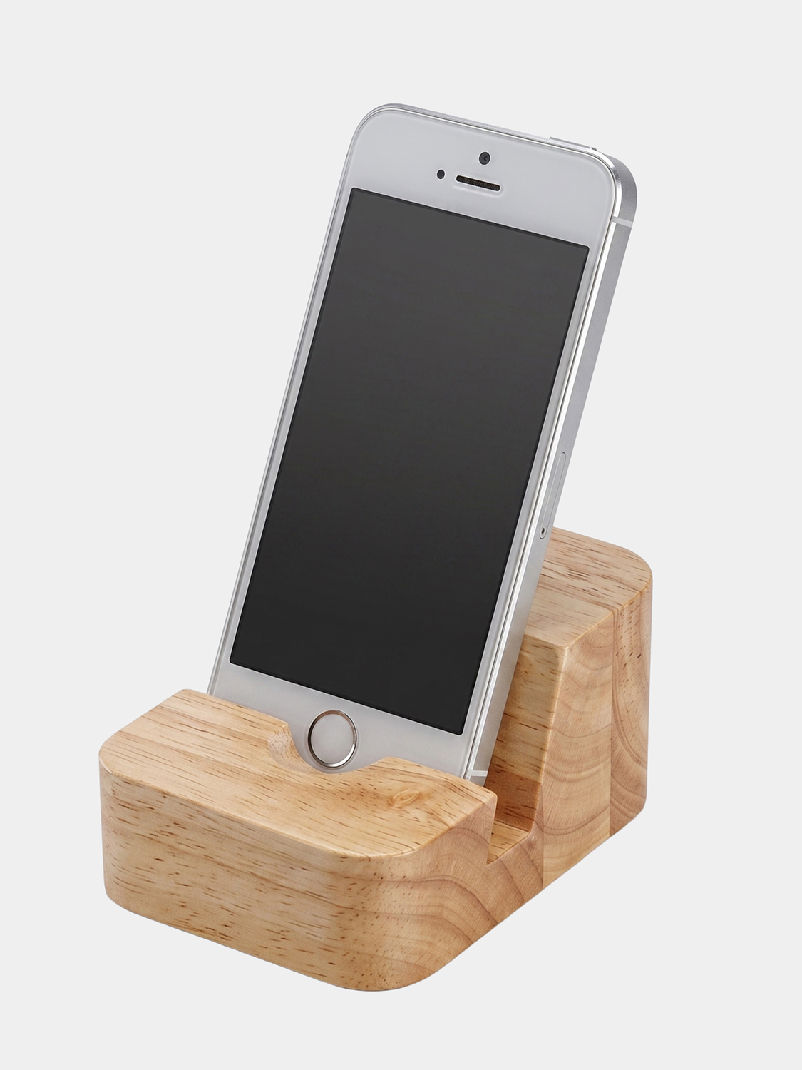 Rubber wood smartphone holder & business card holder