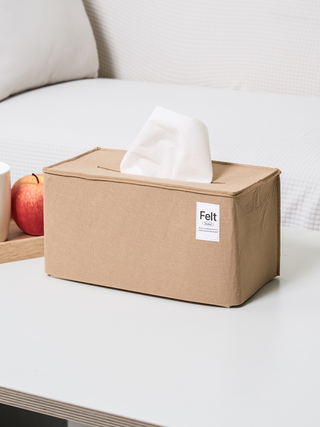Felt Rectangular Tissue Case Modern
