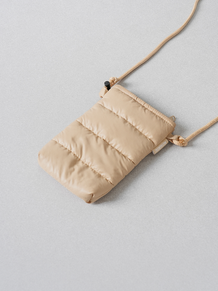 Padded mini cross bag beige