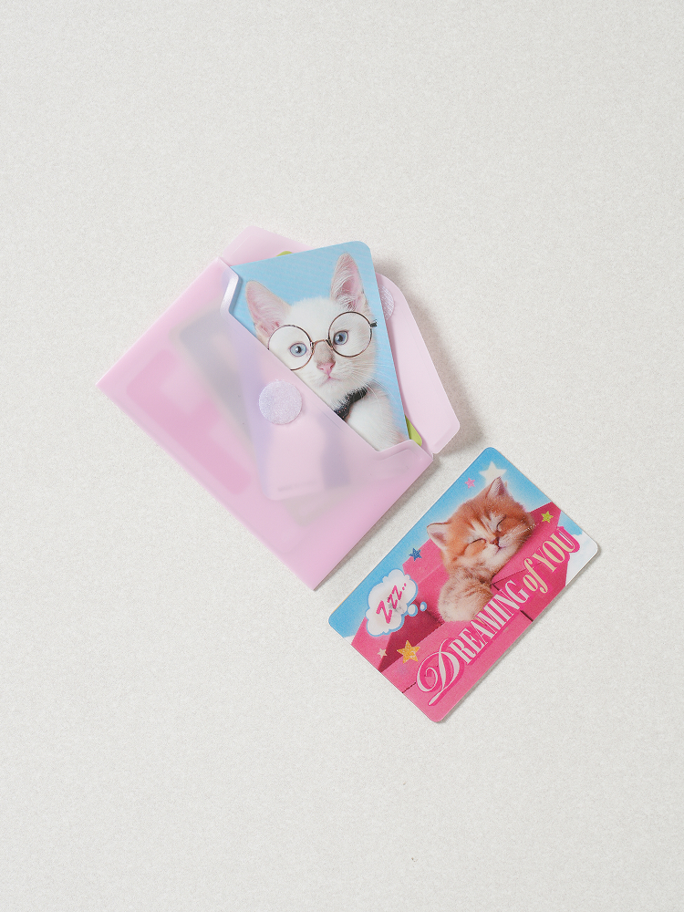 Photo card mini file holder 8 pieces pink
