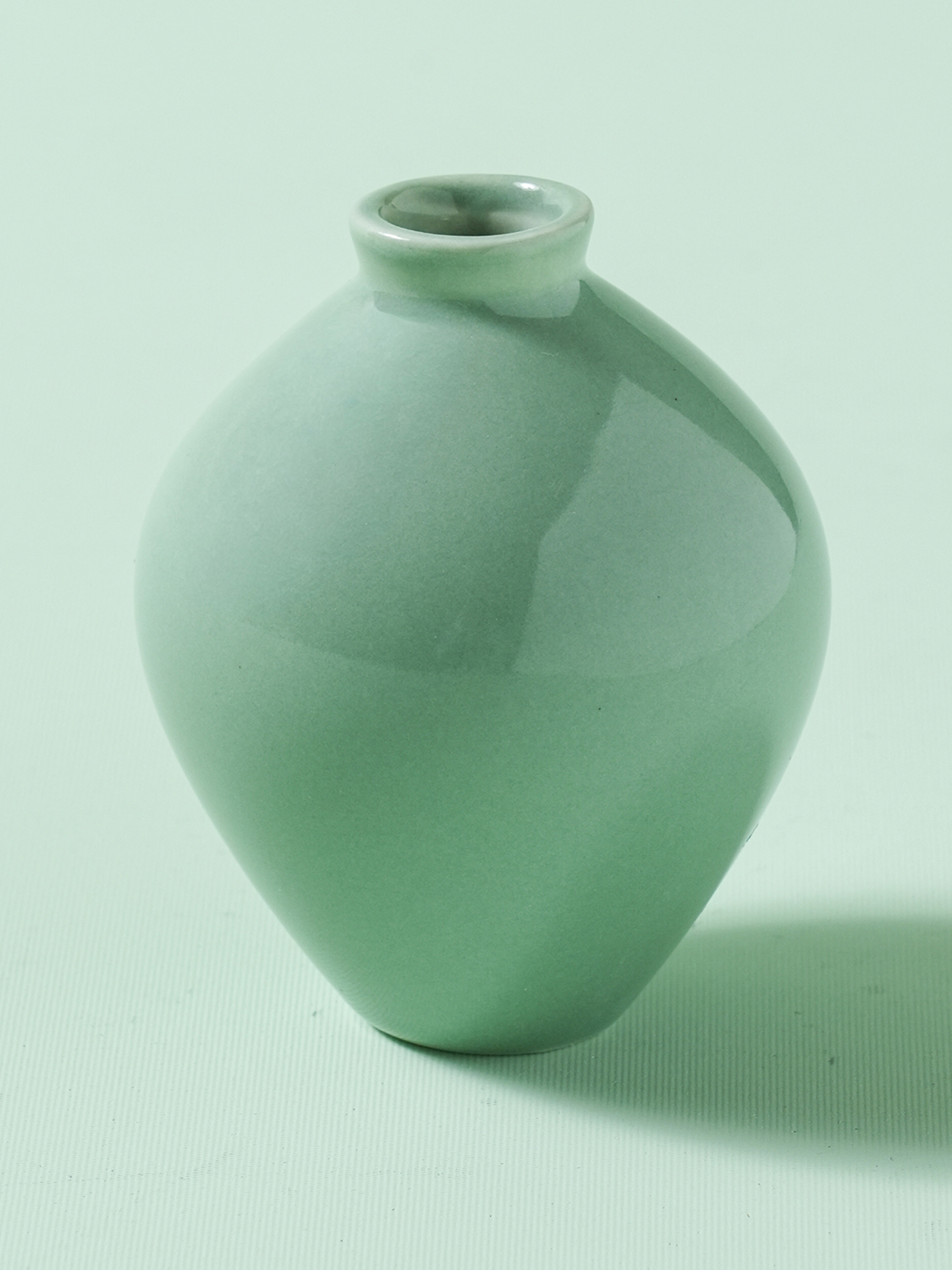 Traditional Korean celadon jar object decoration