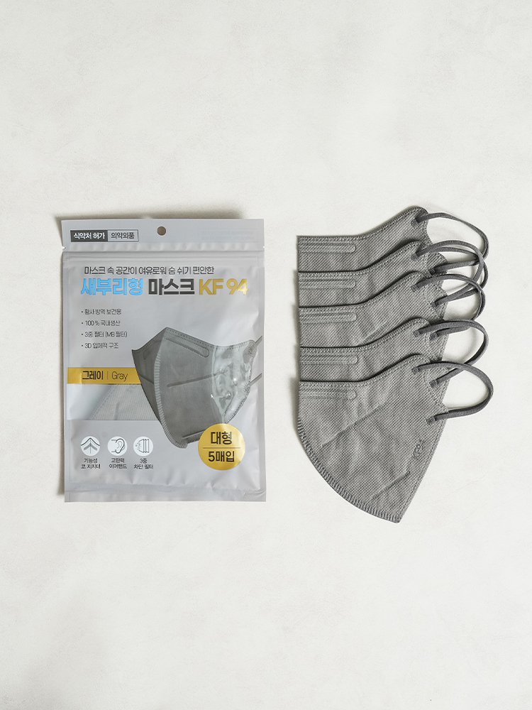 Reference: Bird-beak type mask KF94 color large size 5 sheets