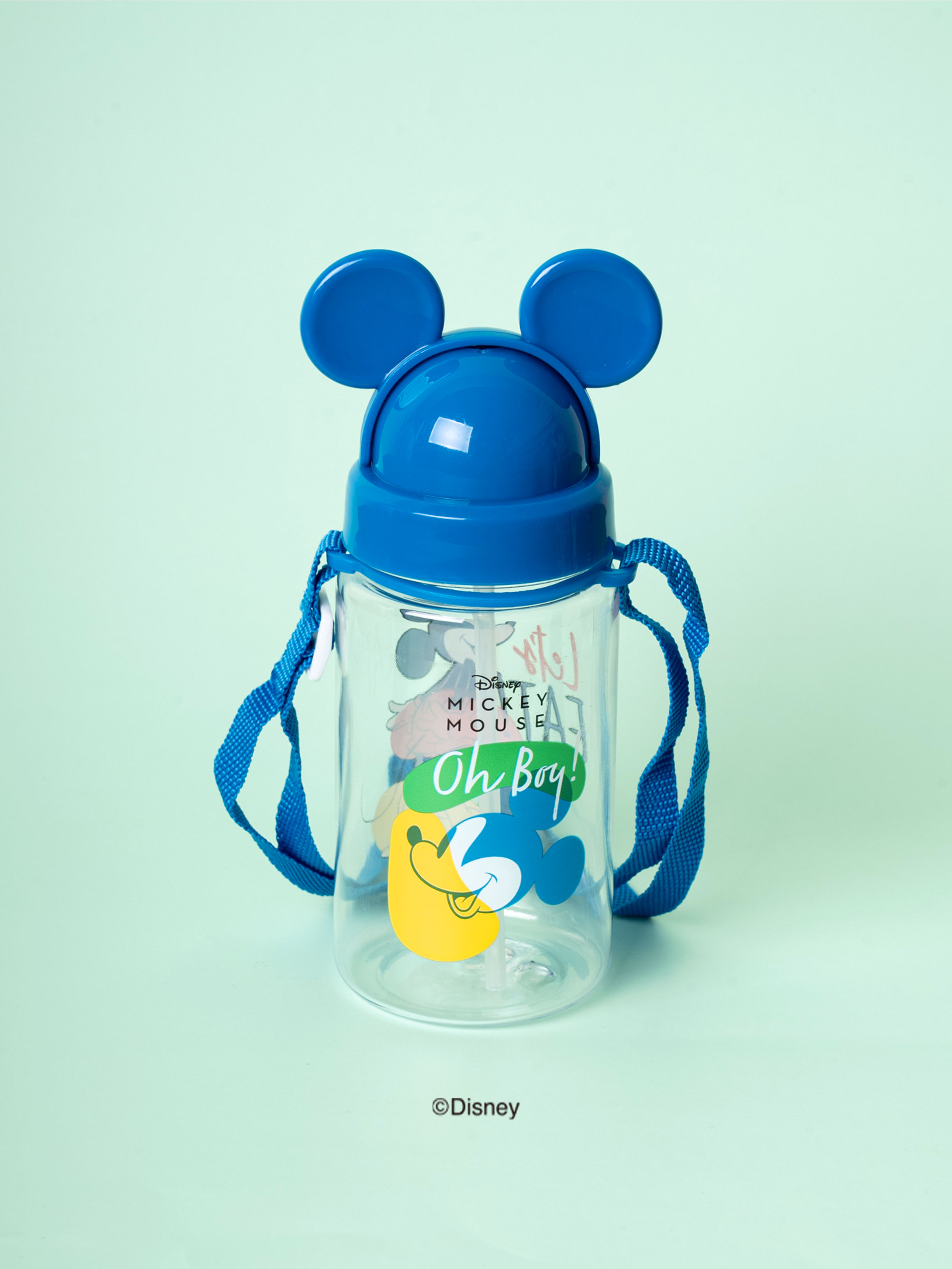 Mickey straw water bottle 350 ml blue
