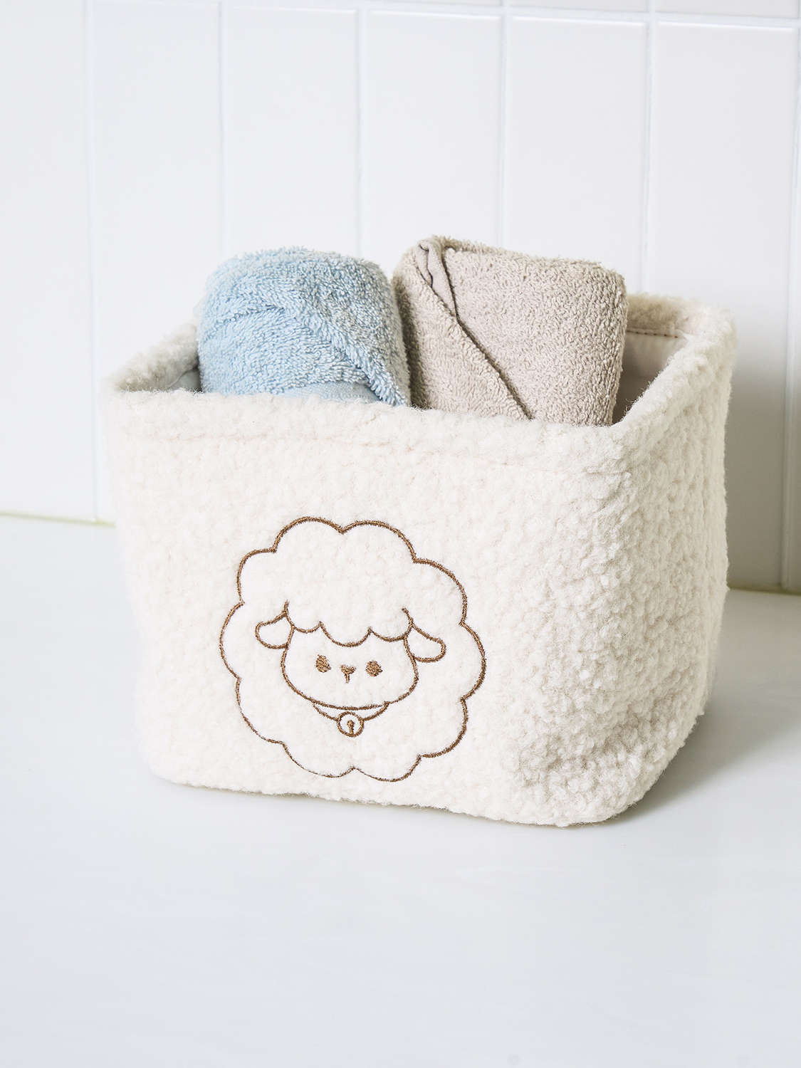 Square Animal Character Fabric Basket Medium Size