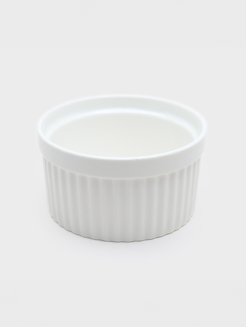 화이트 양각 일자형 종지 8 cm