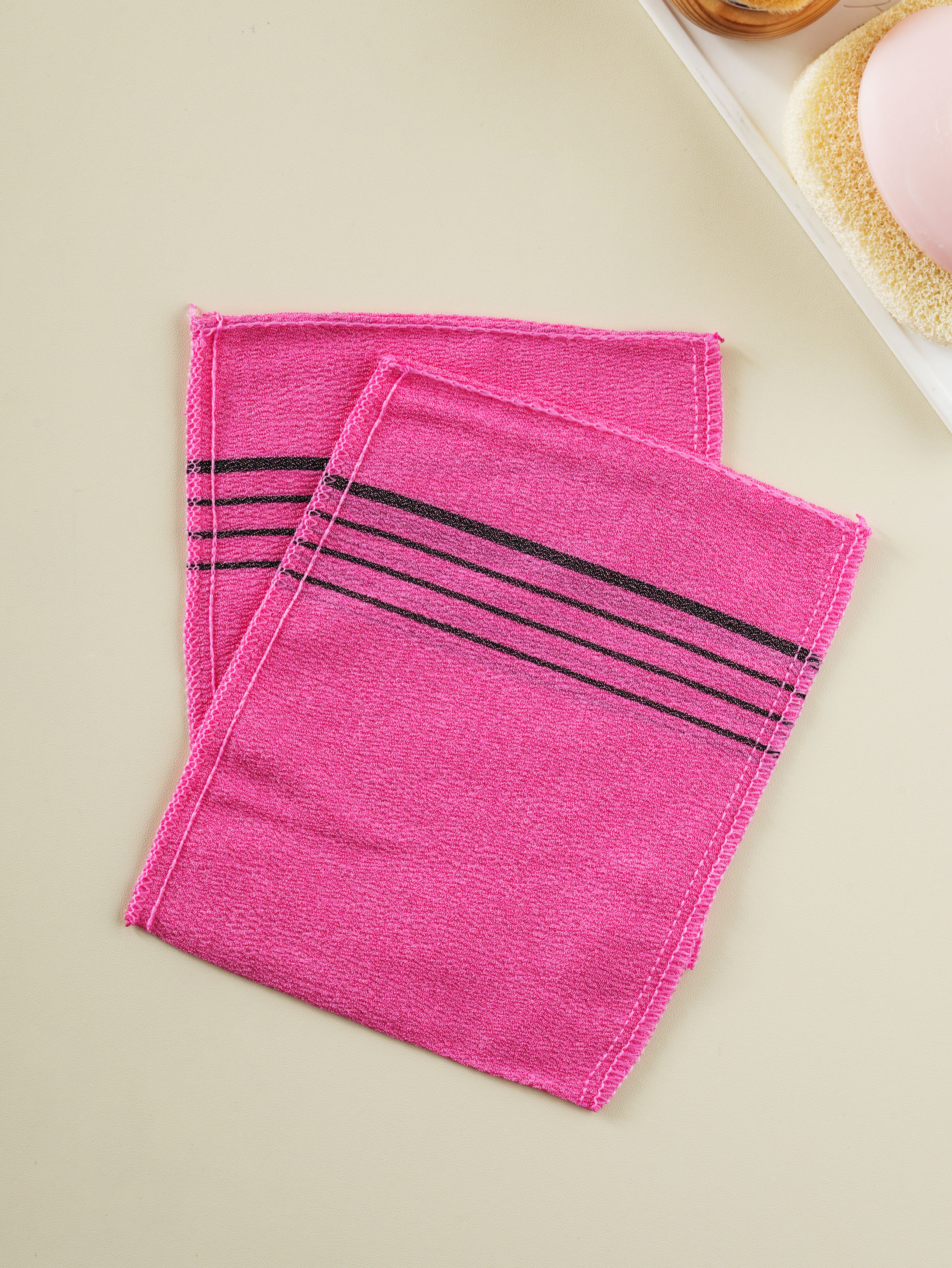 Luxury bath Italian towels, 2-pack, pink