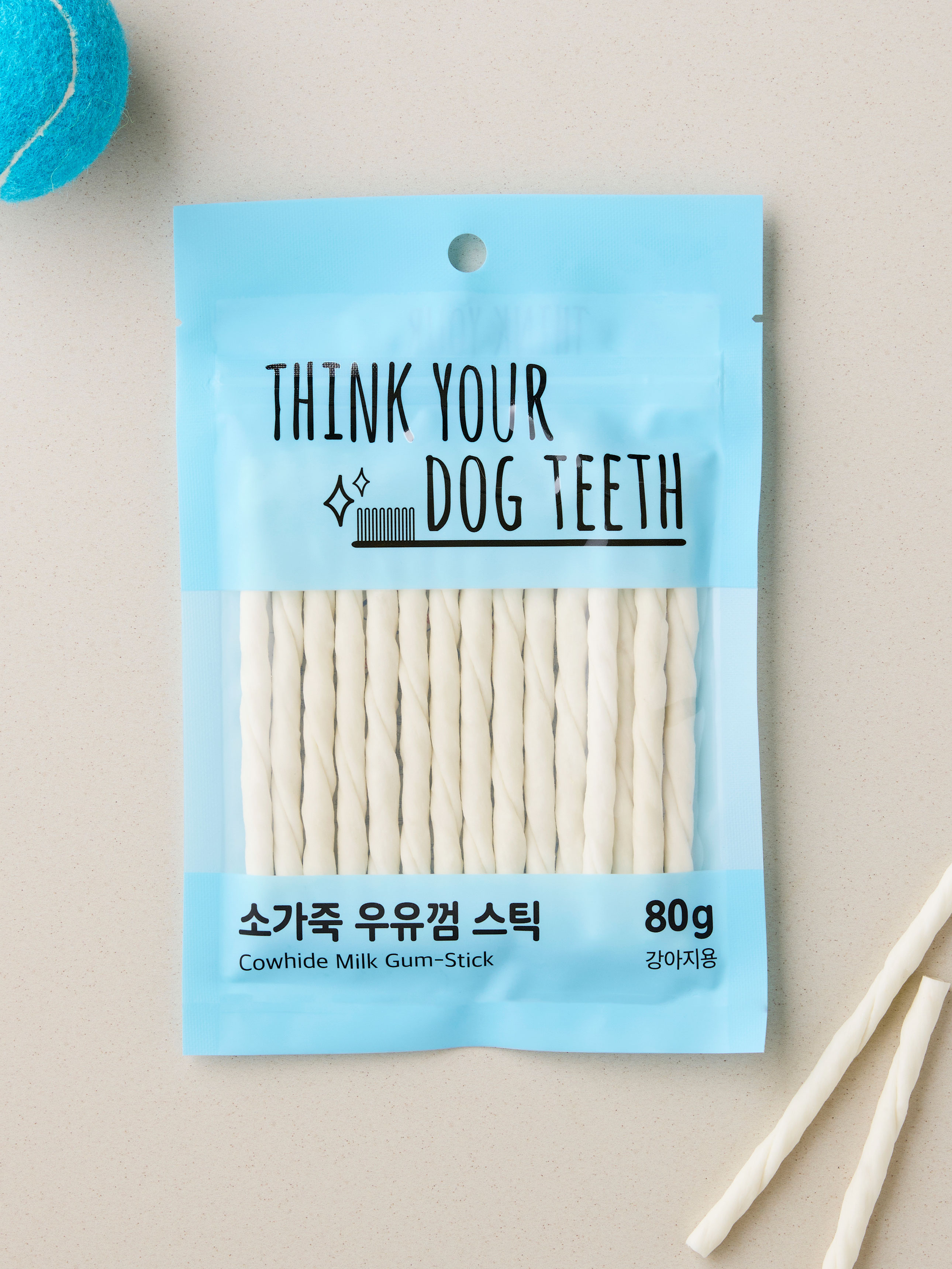 [Pet] Think Your Dog Teeth Milk Gum Stick 80 g Cowhide