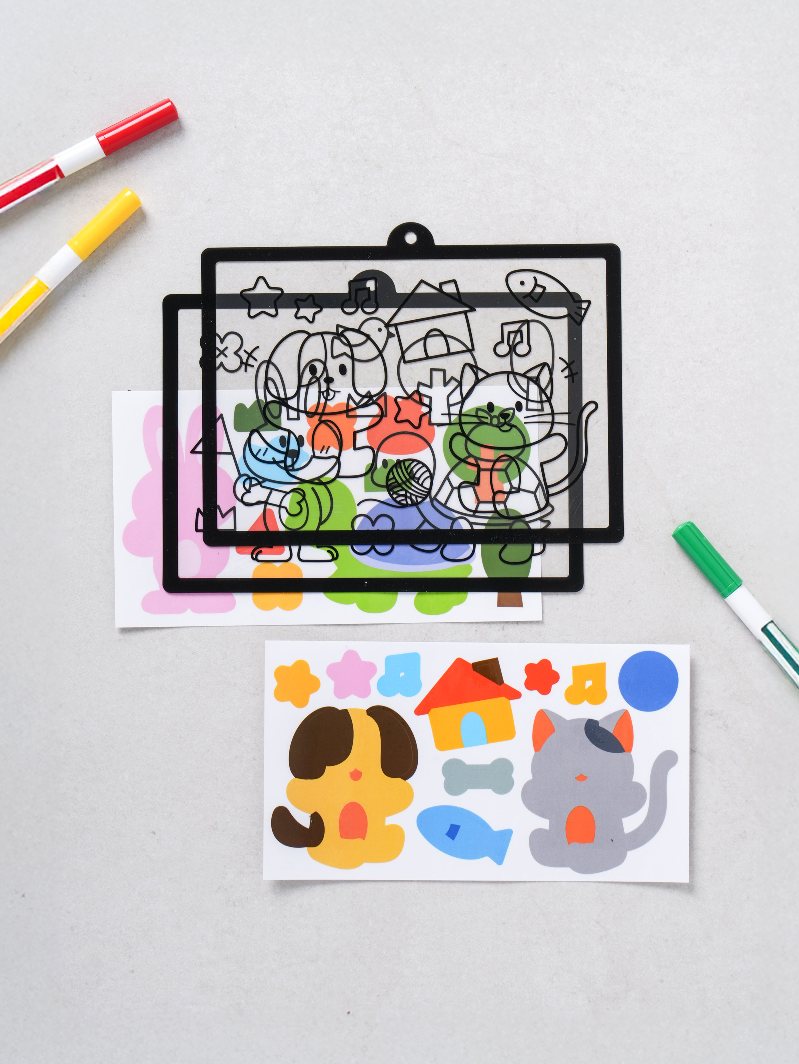 Set of 2 translucent sticker play