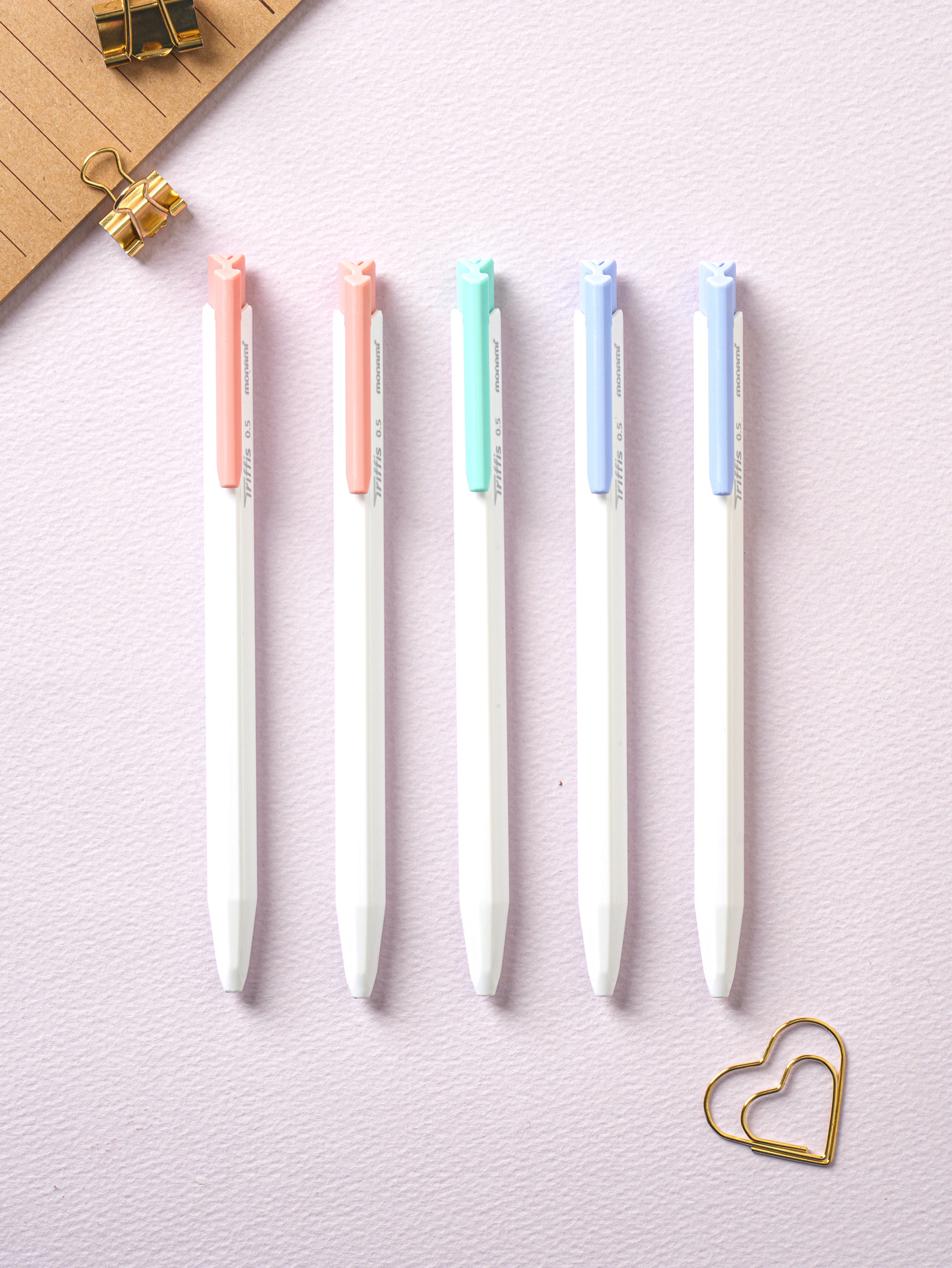 Monami Tripiece oil-based ballpoint pen 0.5 mm, 5 packs, black