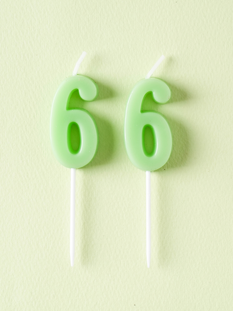 Number candle 6 2pcs