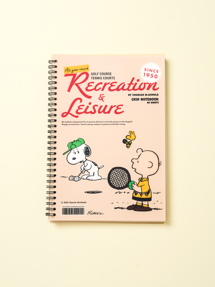 Peanuts Vintage Grid Note B5 80 sheets
