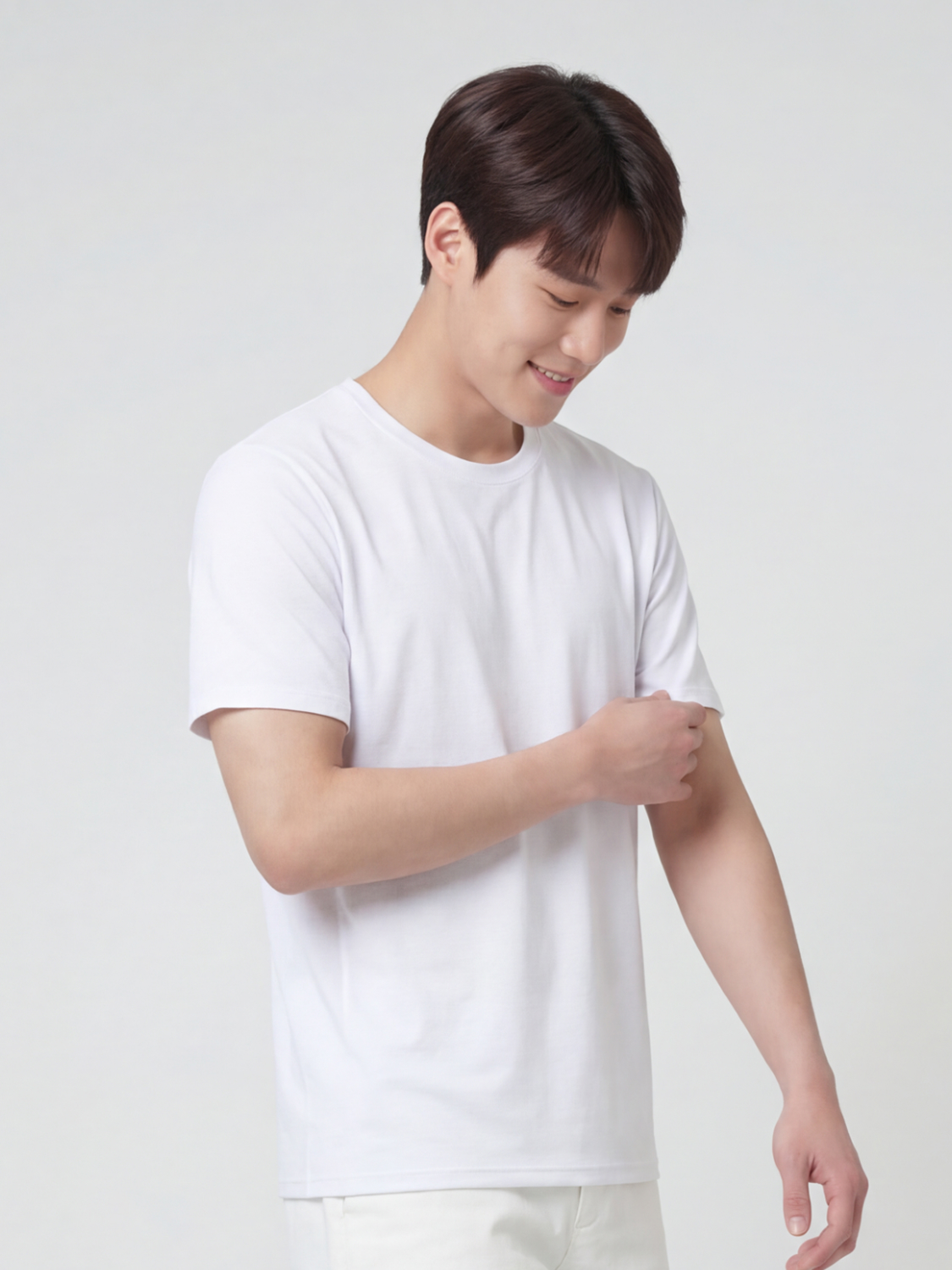 [Men] Easy Cool Mesh U-neck Short Sleeve T-Shirt 95/100/105/110 White