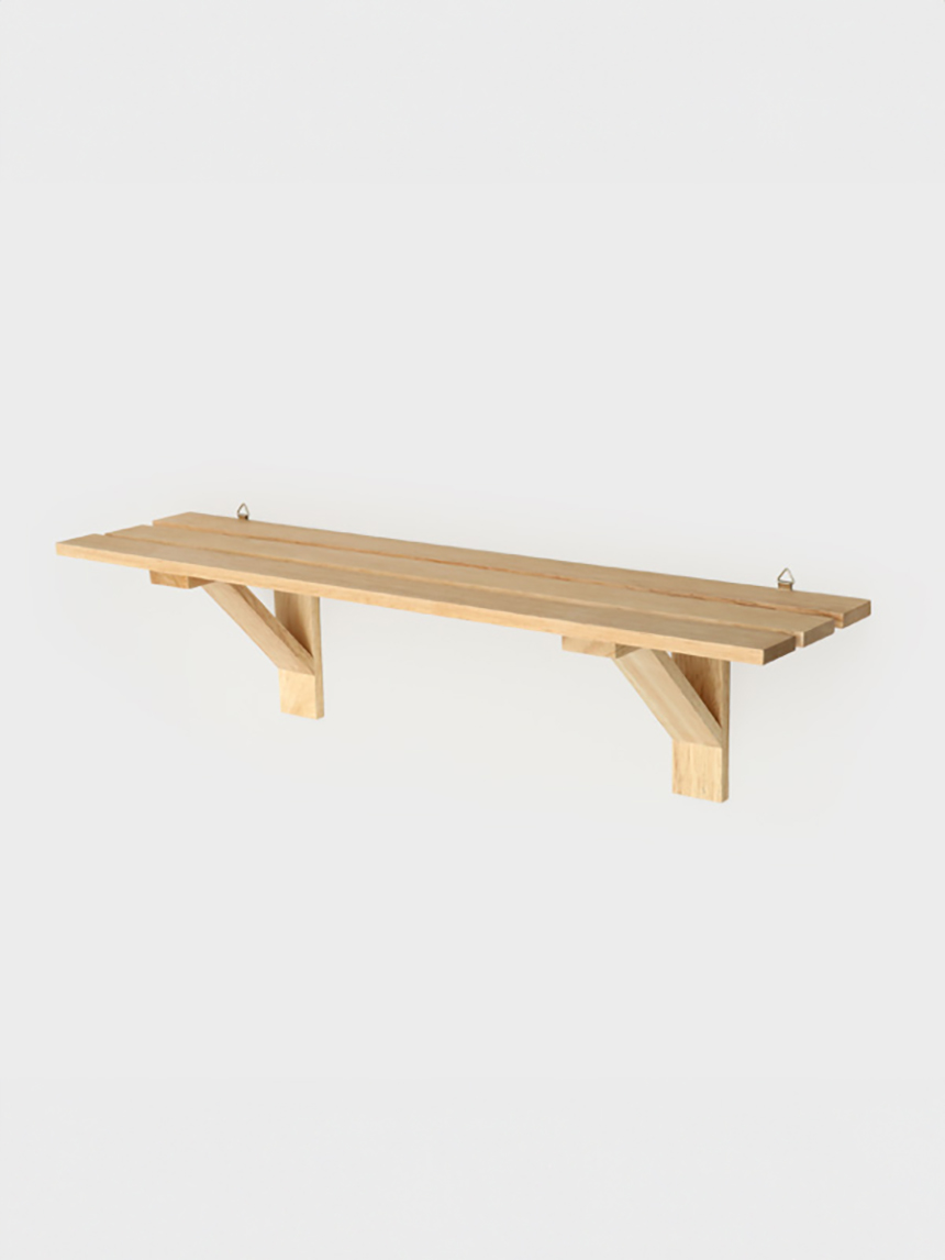 rubber wood wall shelf