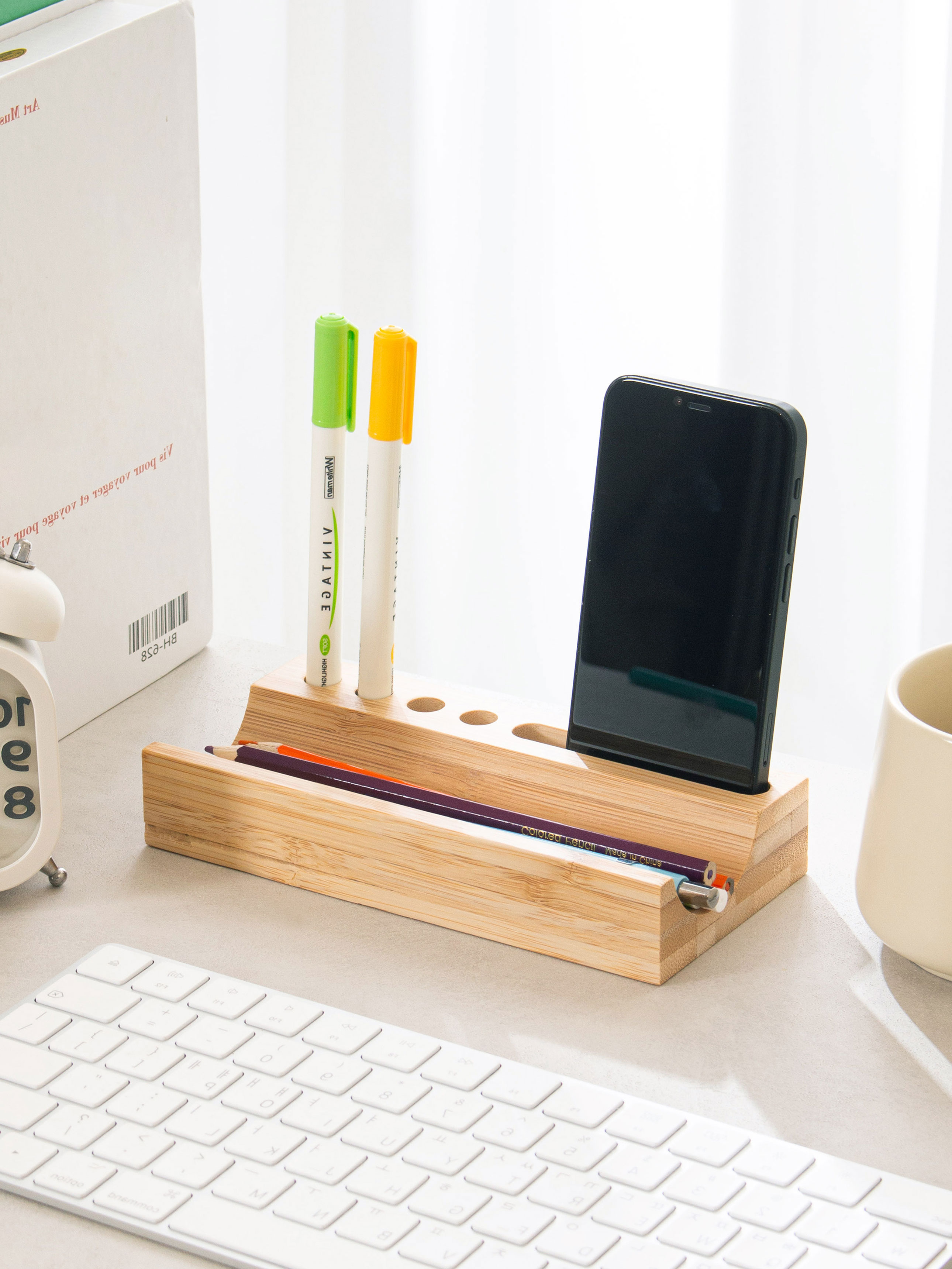 Bamboo desk organizer 17.5