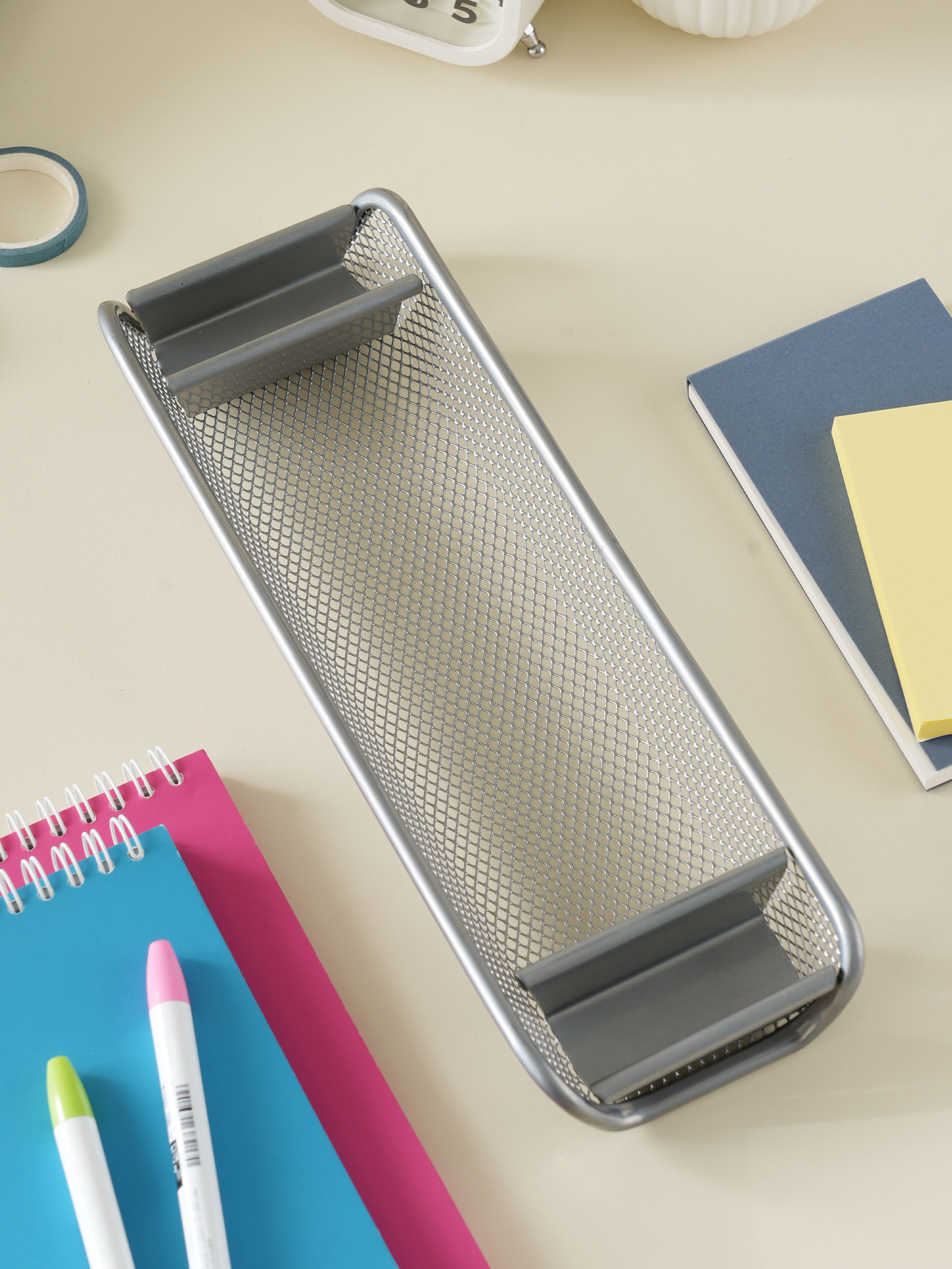 3 compartments steel pen tray